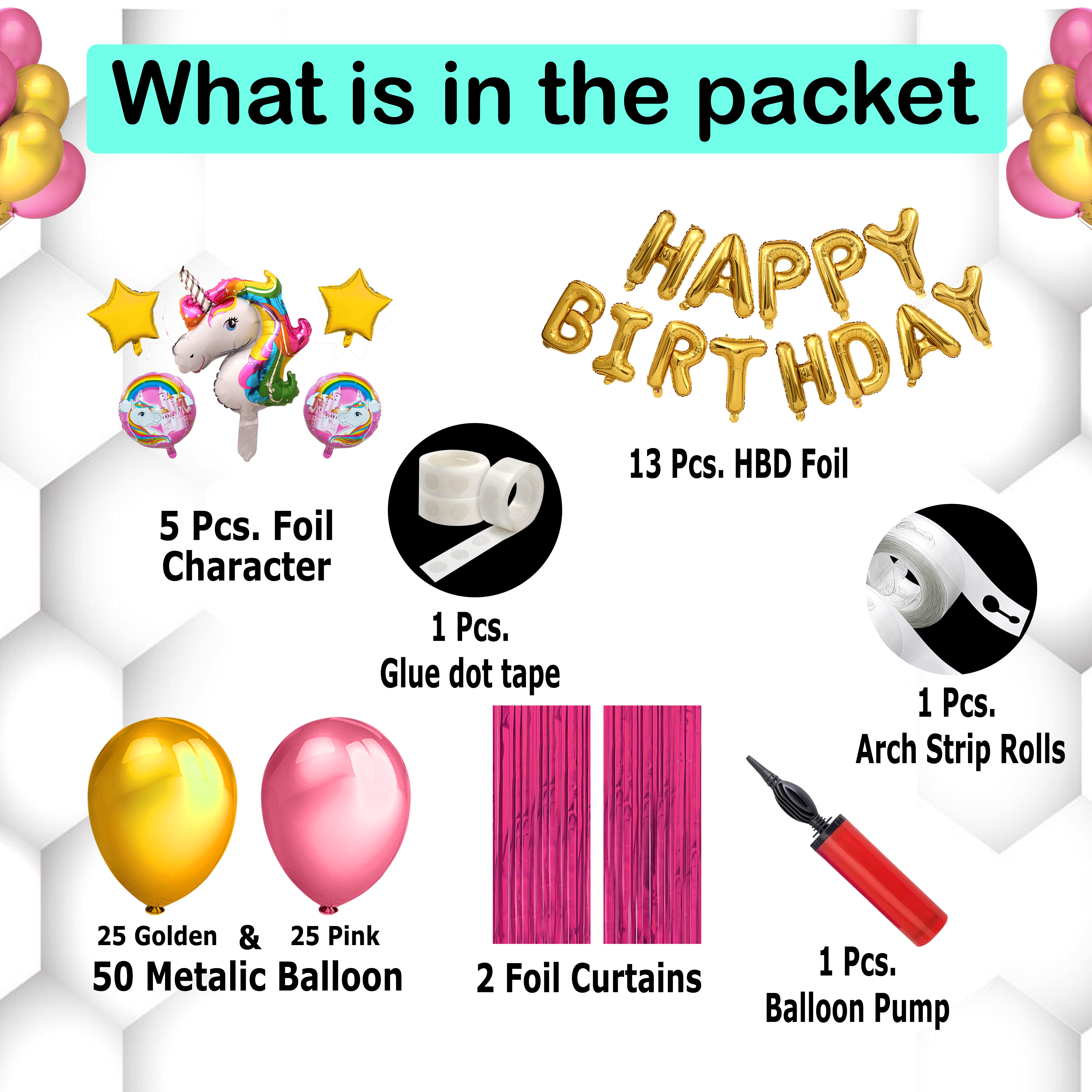 Unicorn Happy Birthday foil 