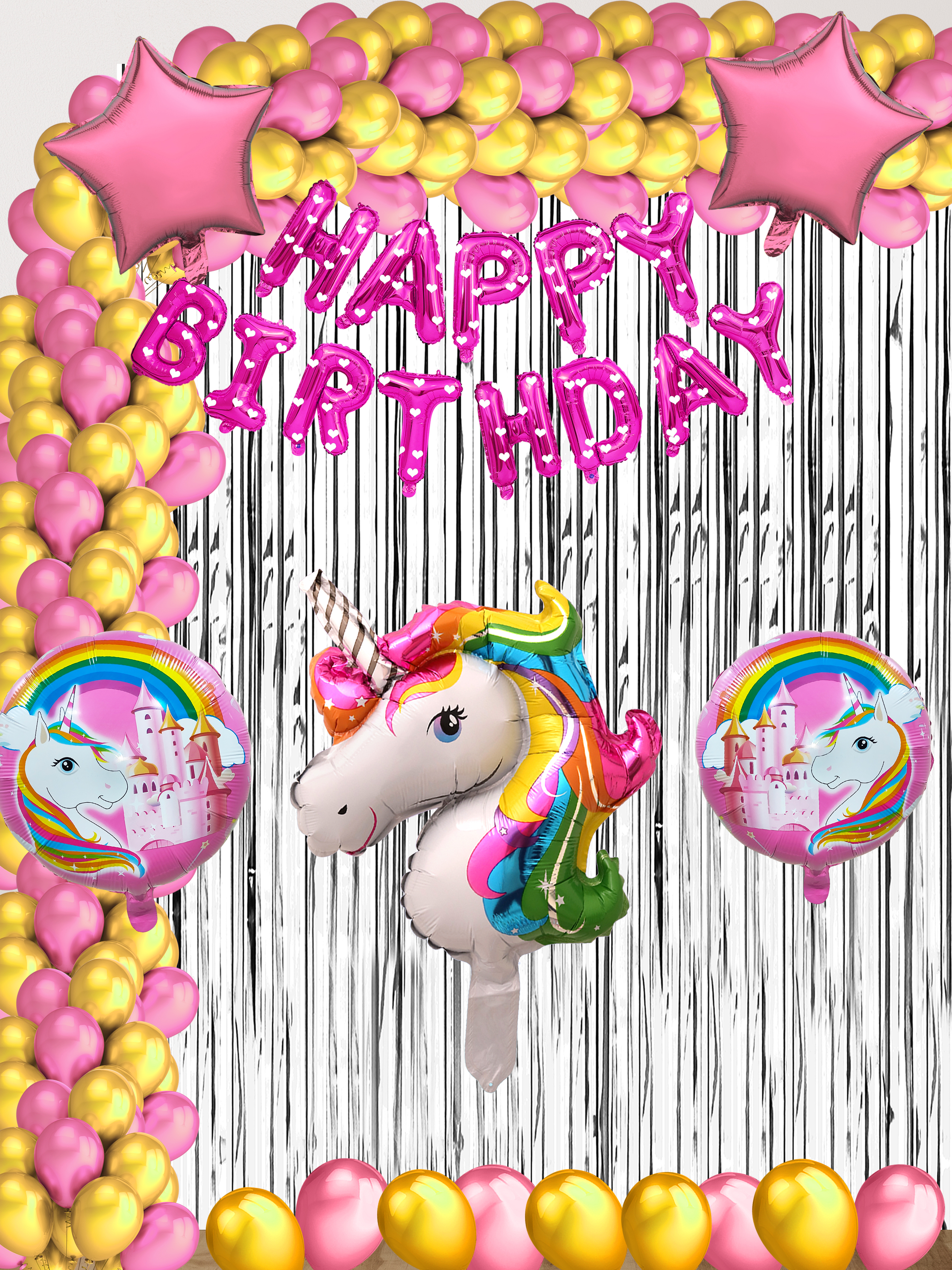 Unicorn Happy Birthday Foil Balloon Set
