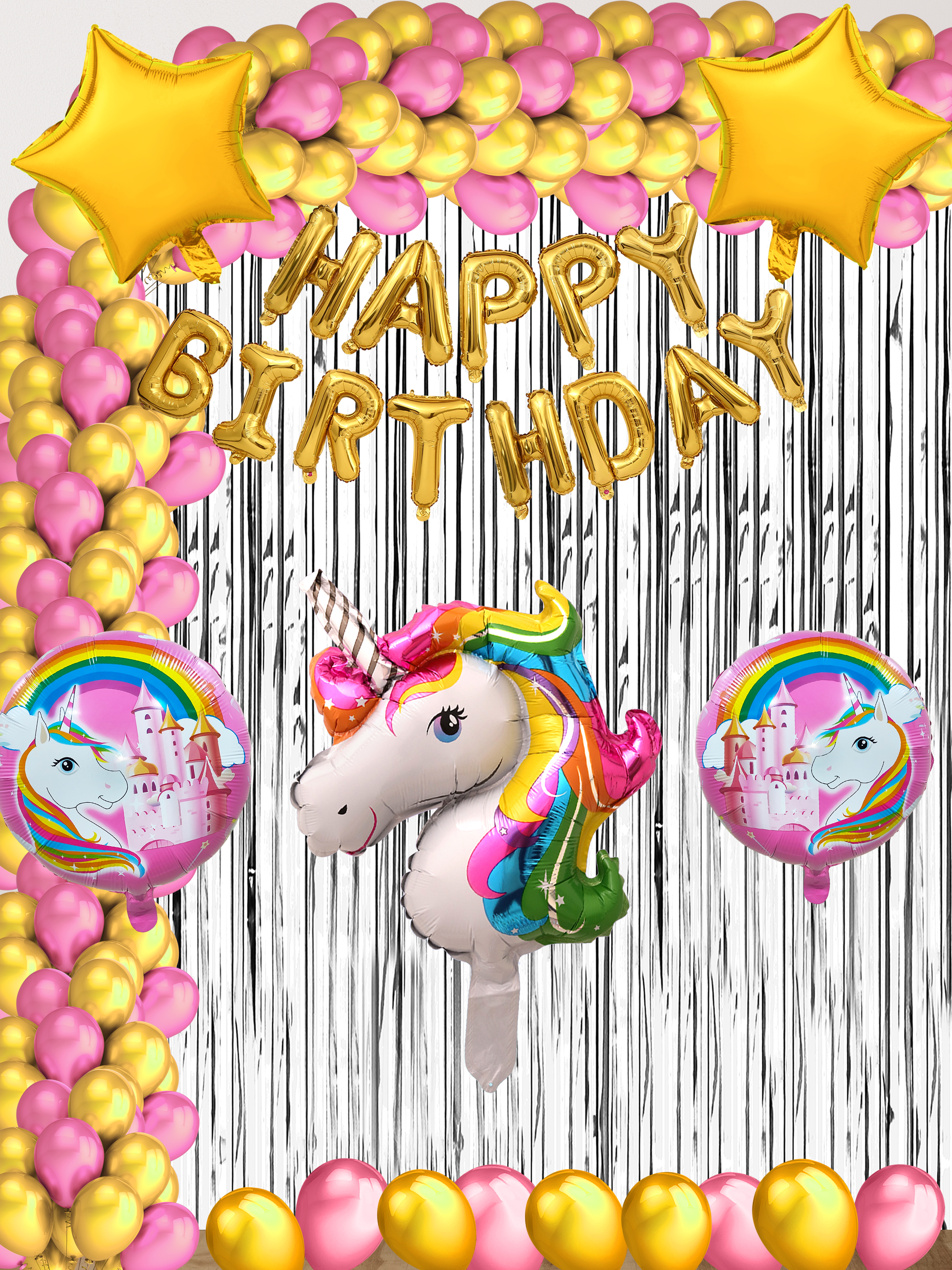 Unicorn Happy Birthday Foil Balloon Set