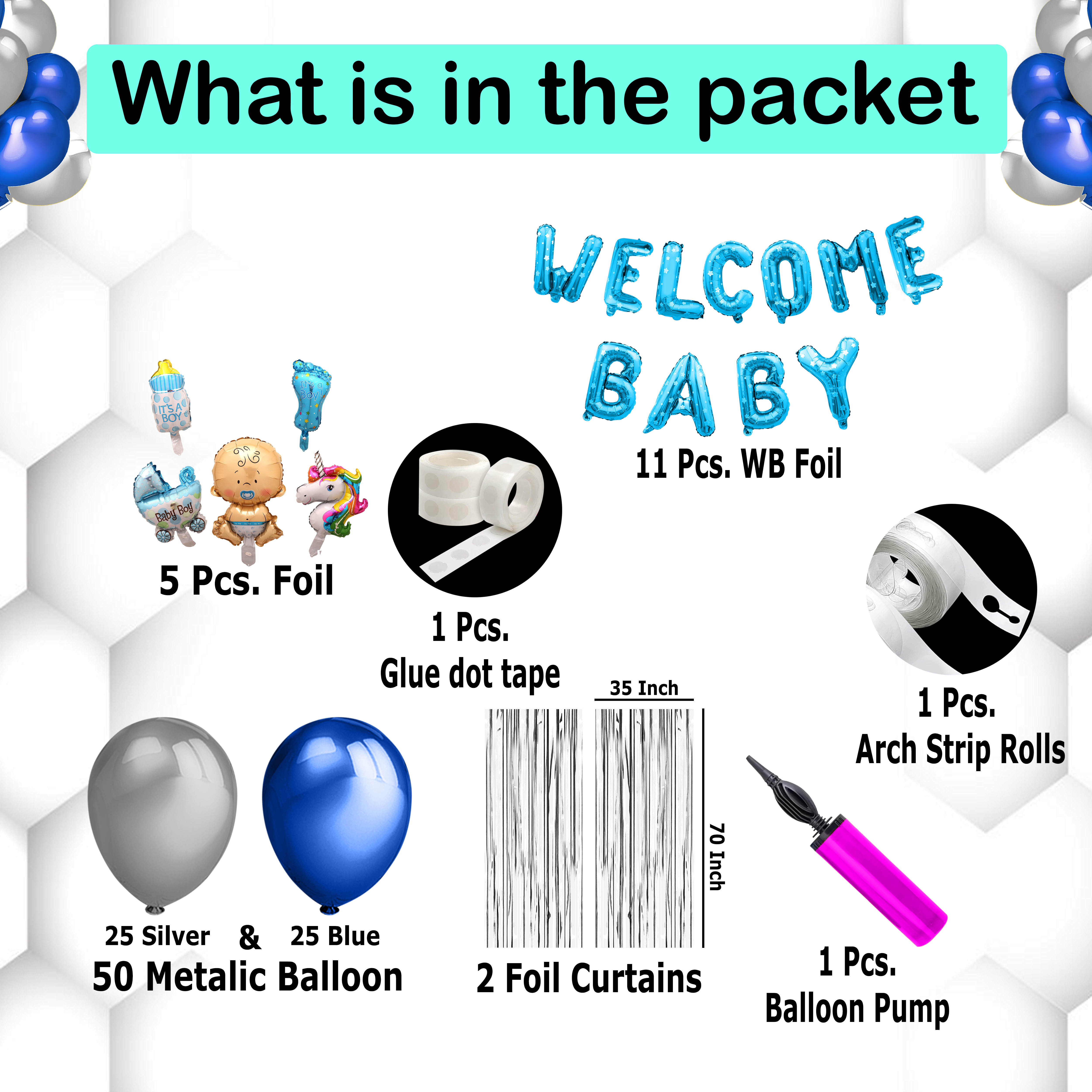 Welcome Baby Boy Decoration Set