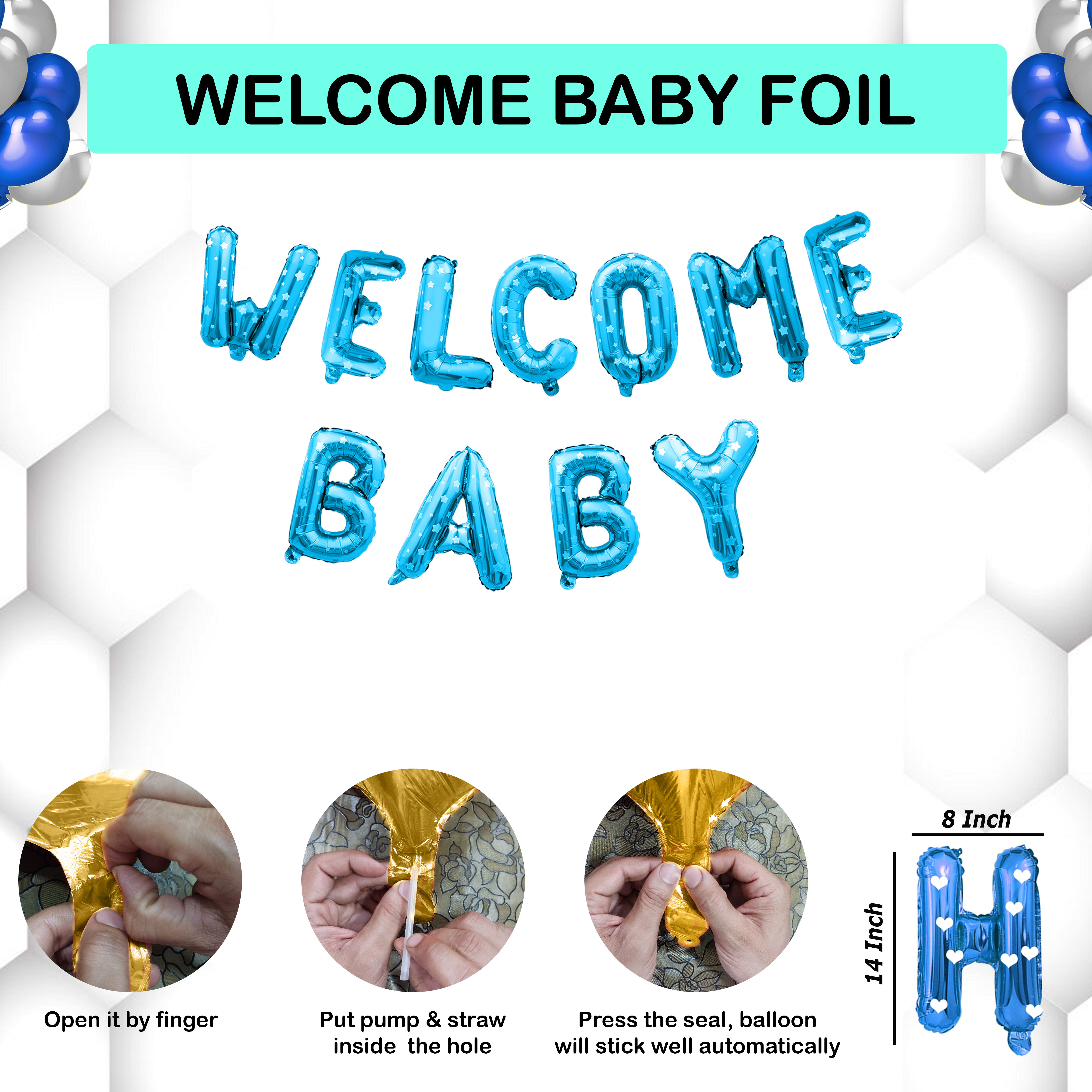 Welcome Baby Boy Decoration Set