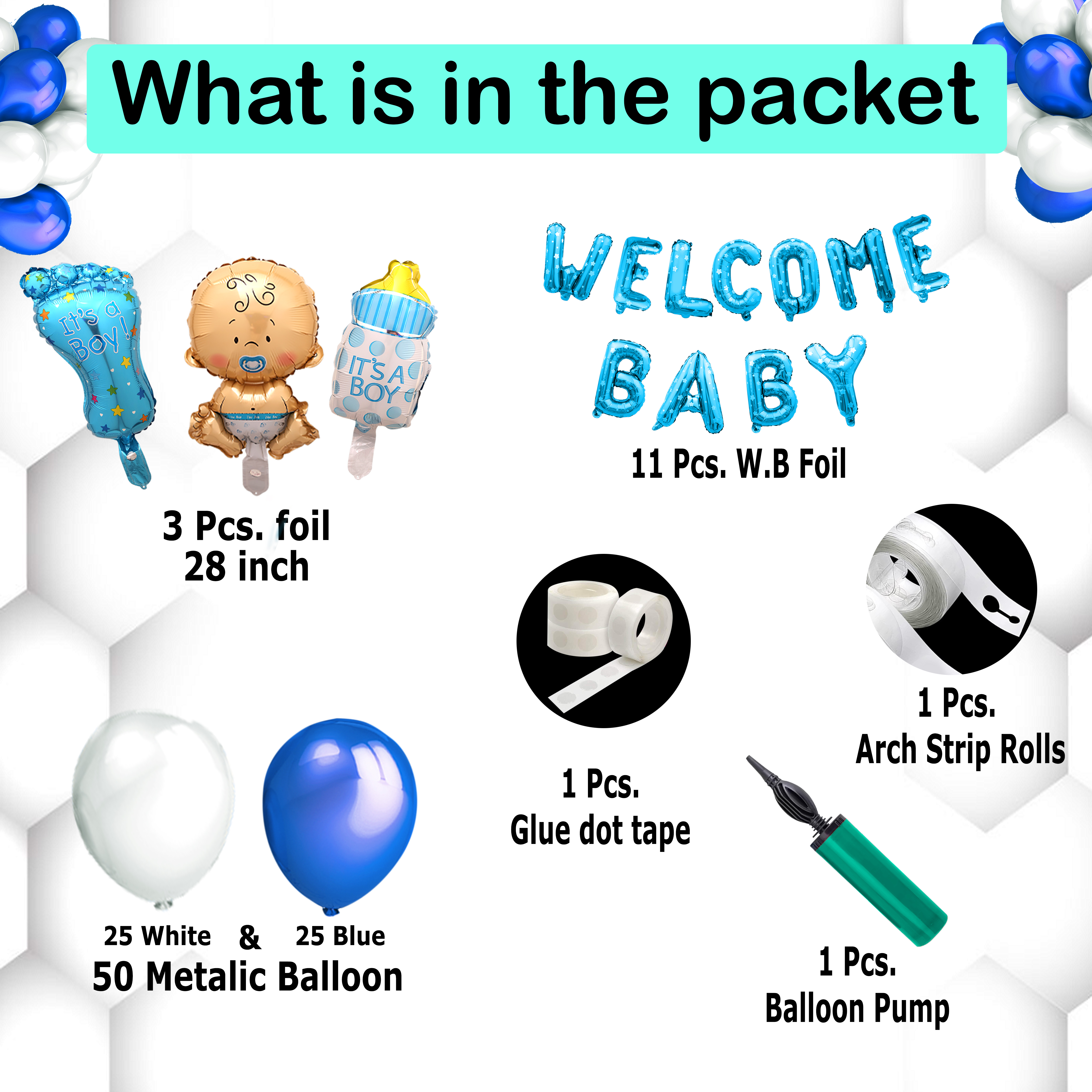 Welcome Baby Boy Decoration Kit