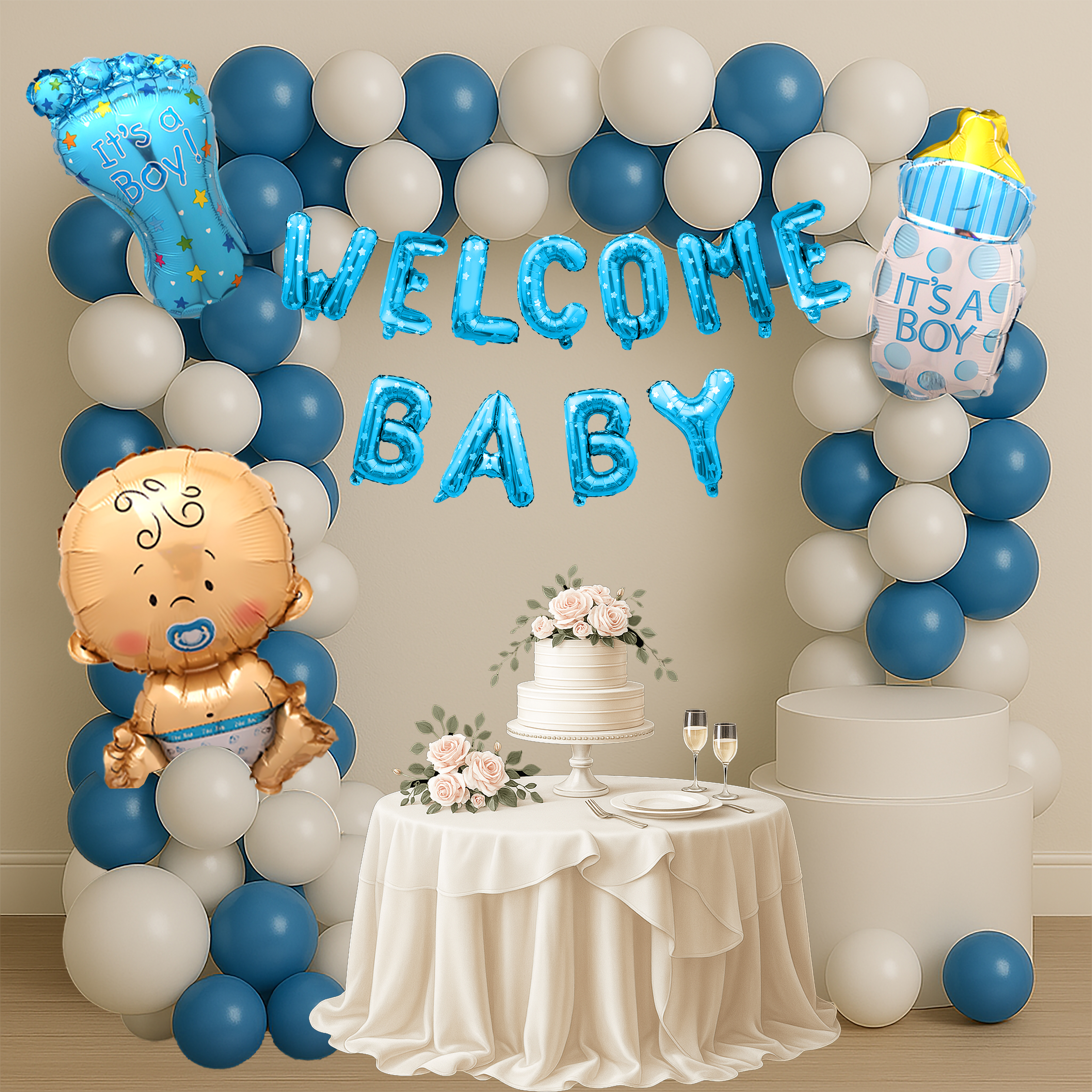Welcome Baby Boy Decoration Kit