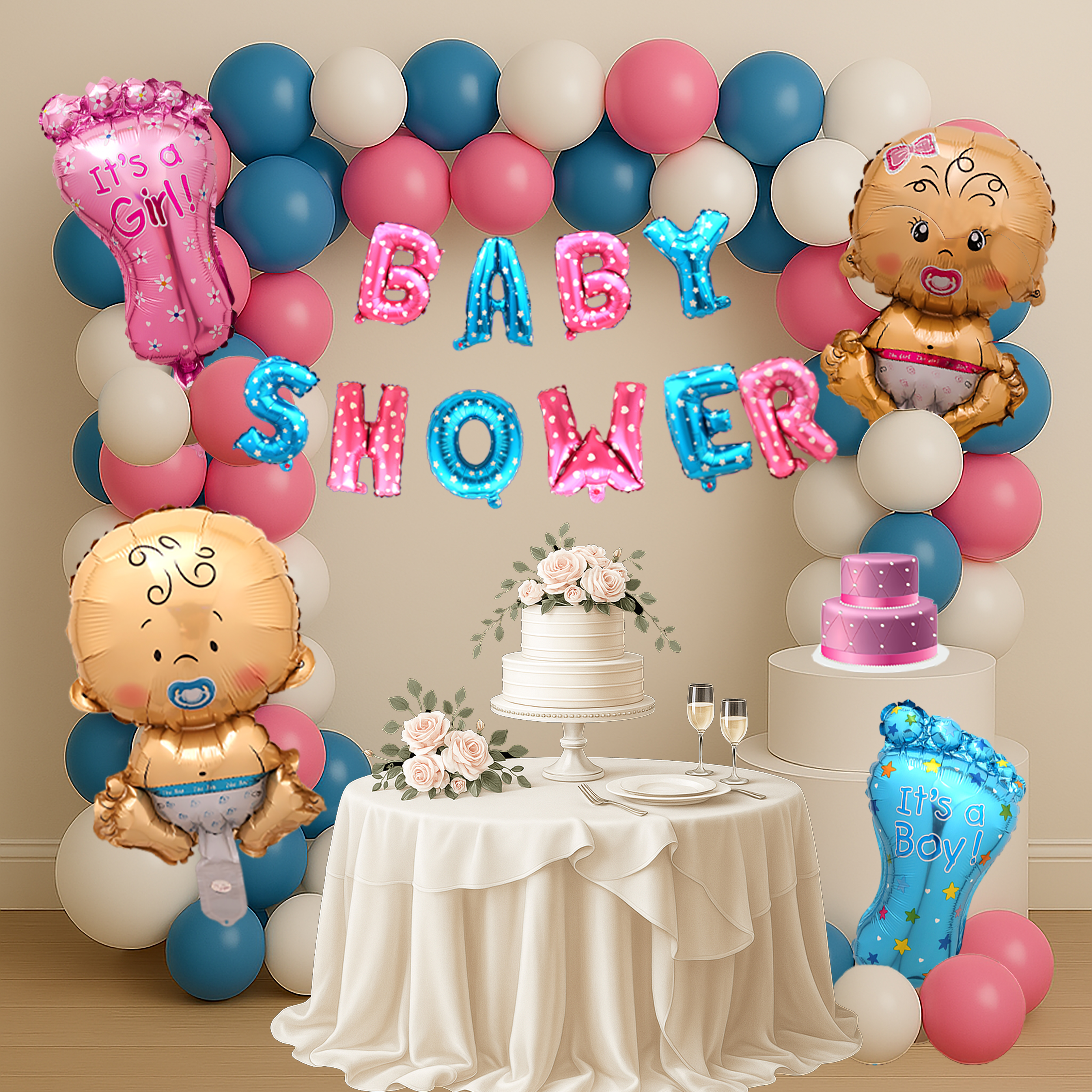 Baby Shower foil Decoration Kit