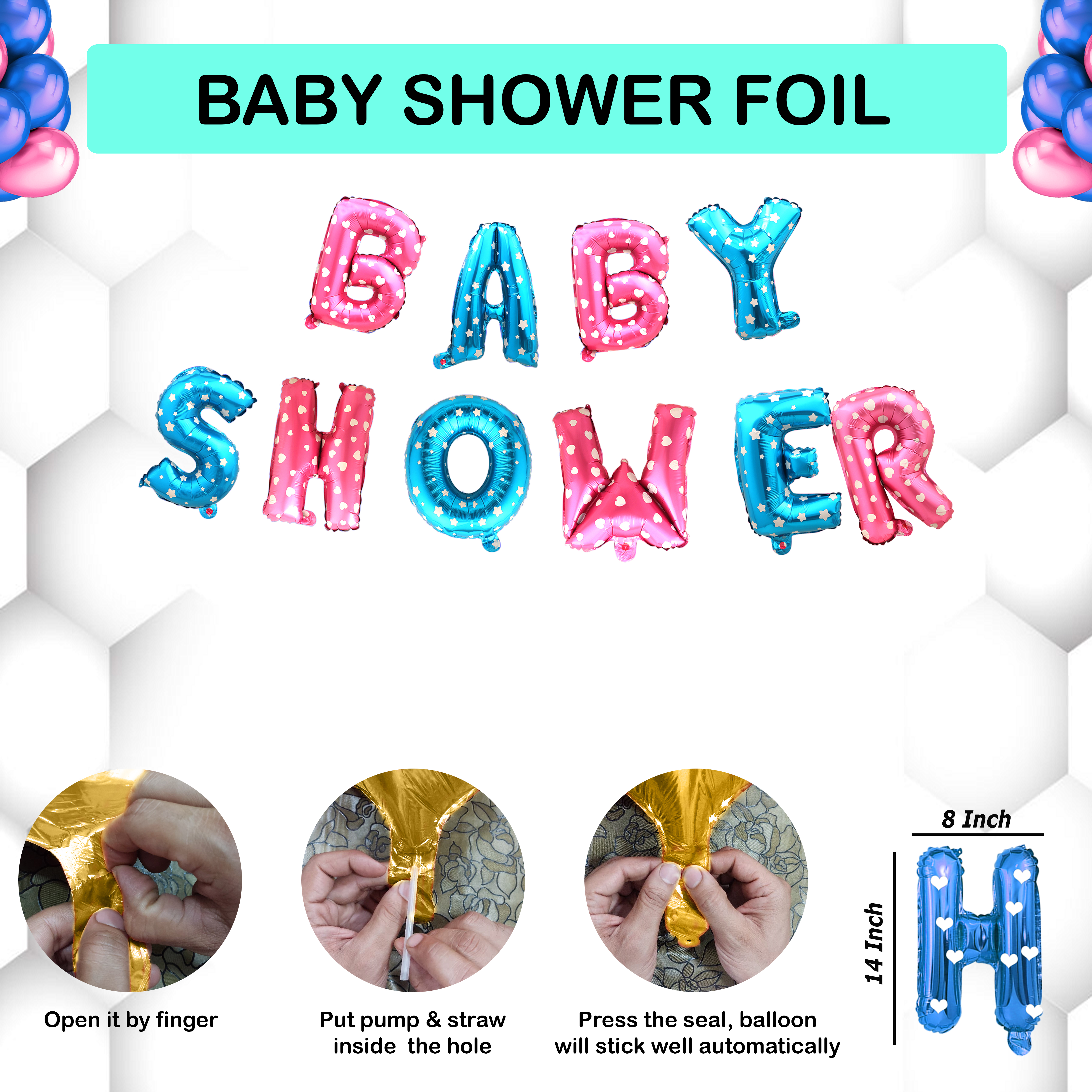 Baby Shower foil Decoration Kit