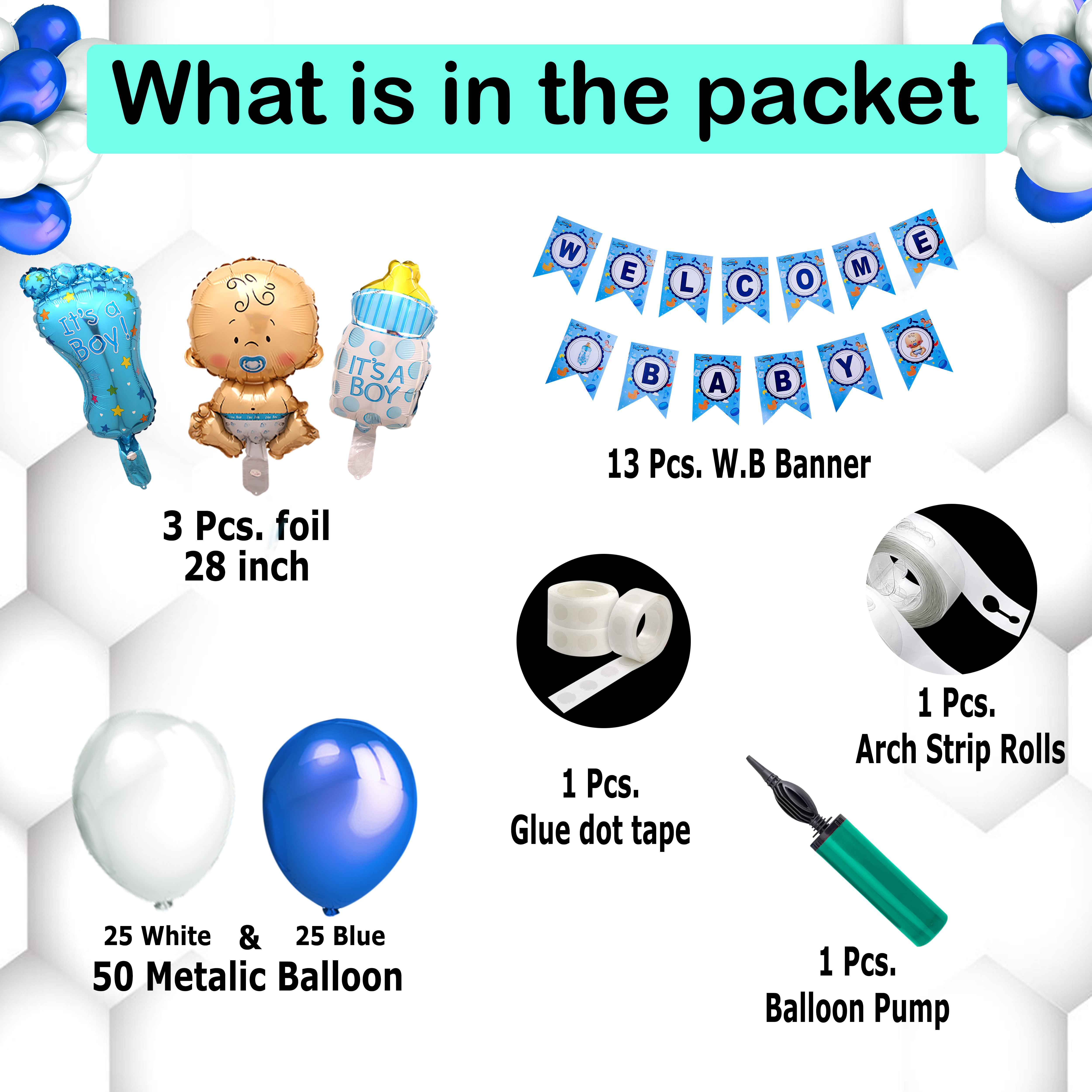 Welcome Baby Boy Decoration Kit