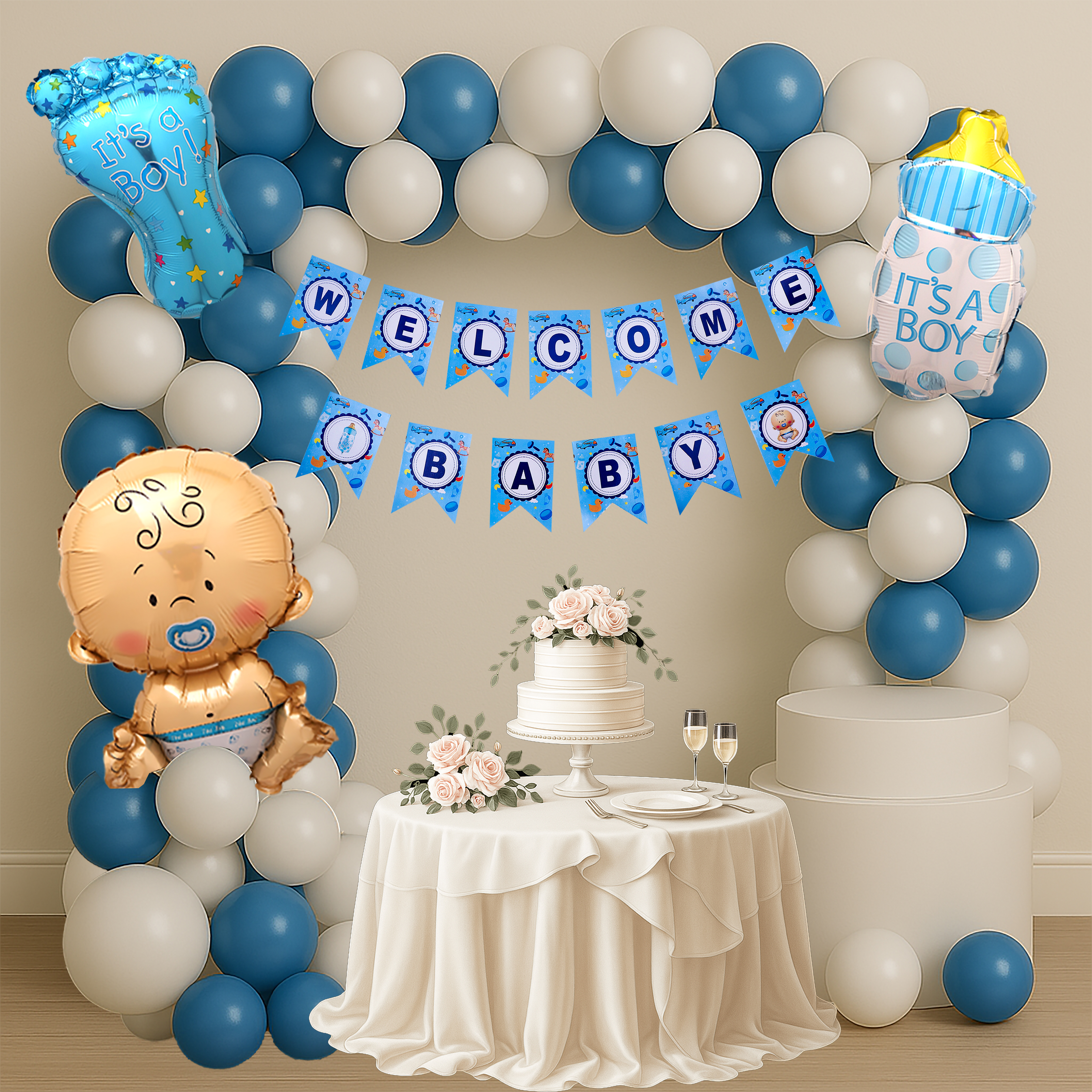 Welcome Baby Boy Decoration Kit
