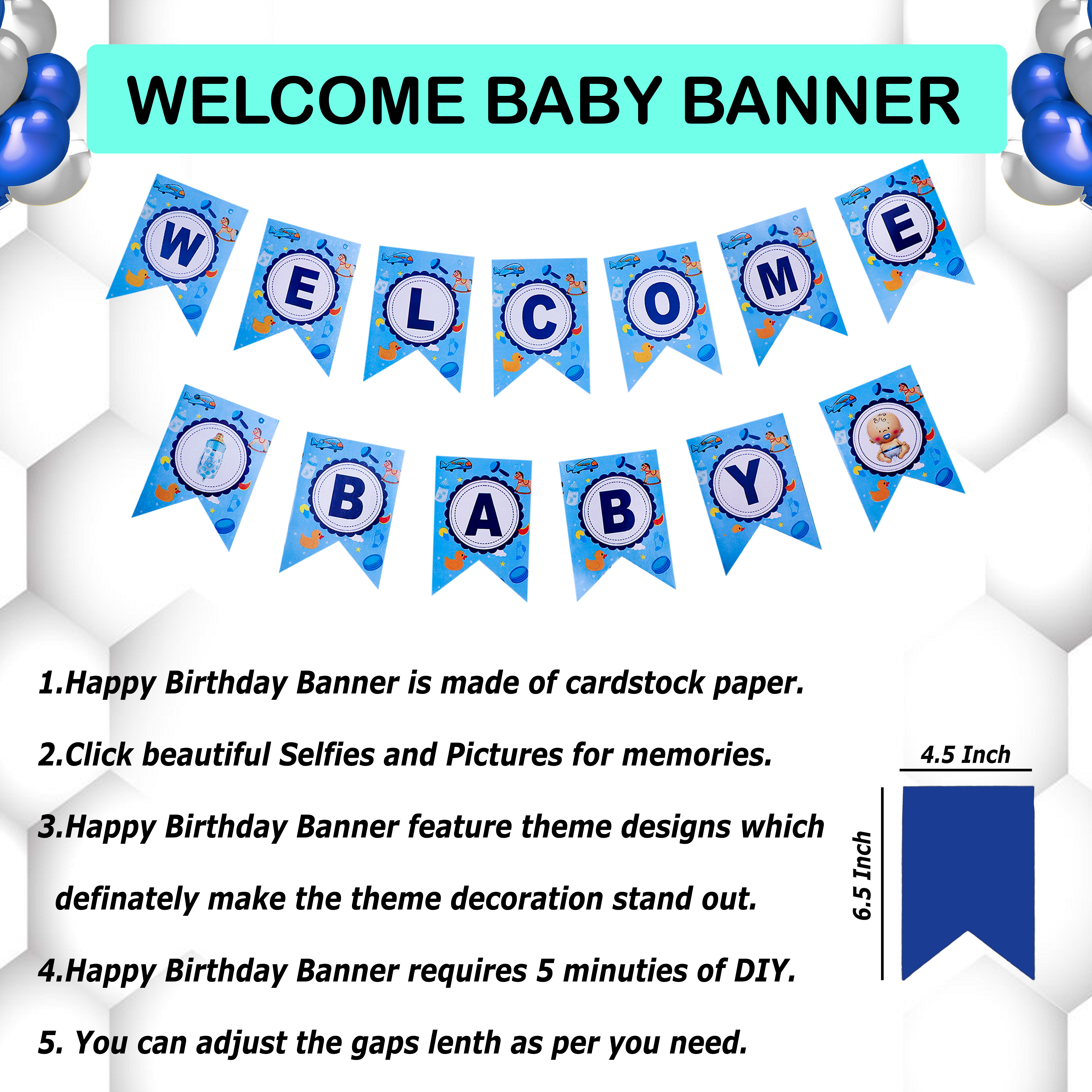 Welcome Baby Boy Decoration Kit