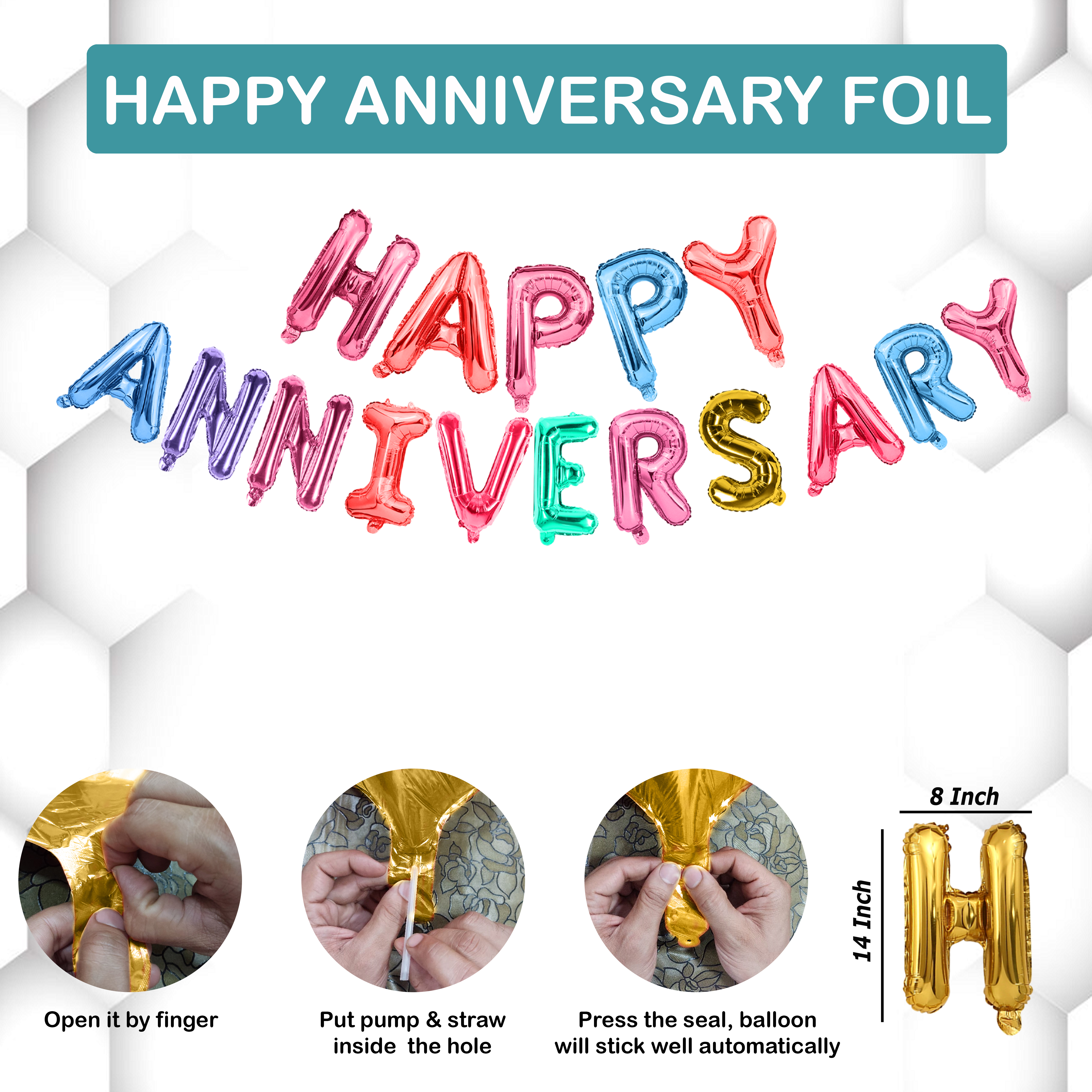 Happy Anniversary Foil Balloons