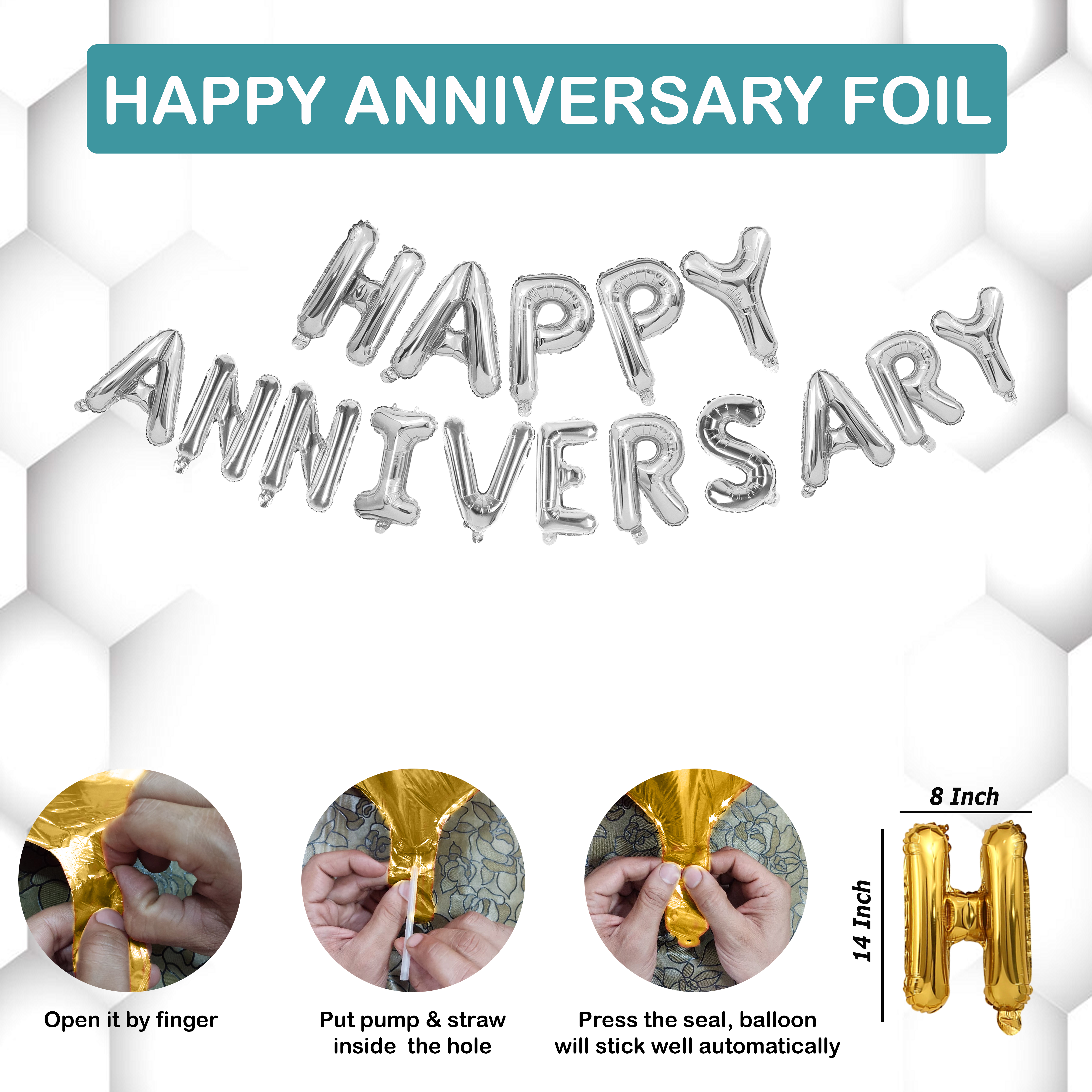 Happy Anniversary Foil Balloons