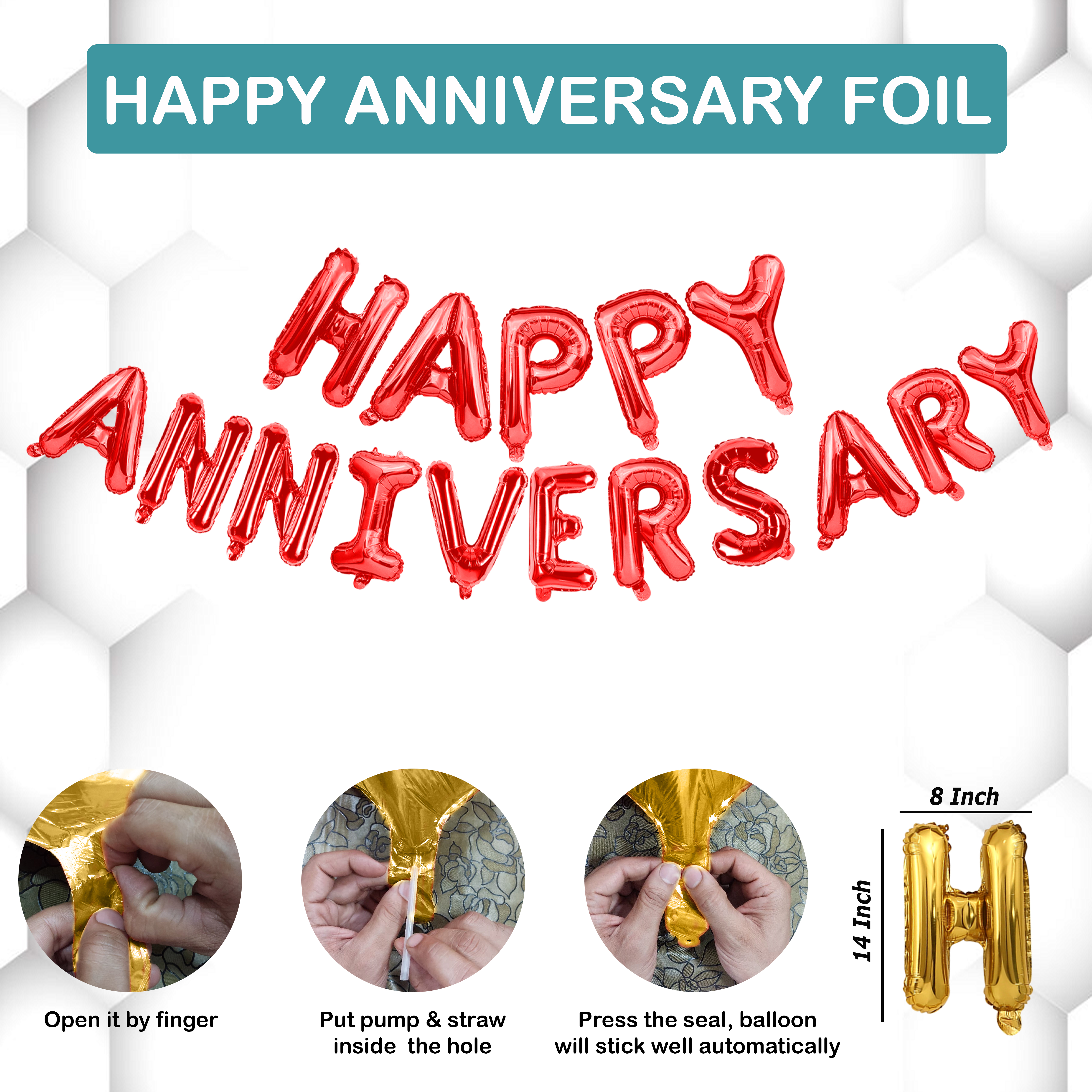 Happy Anniversary Foil Balloons