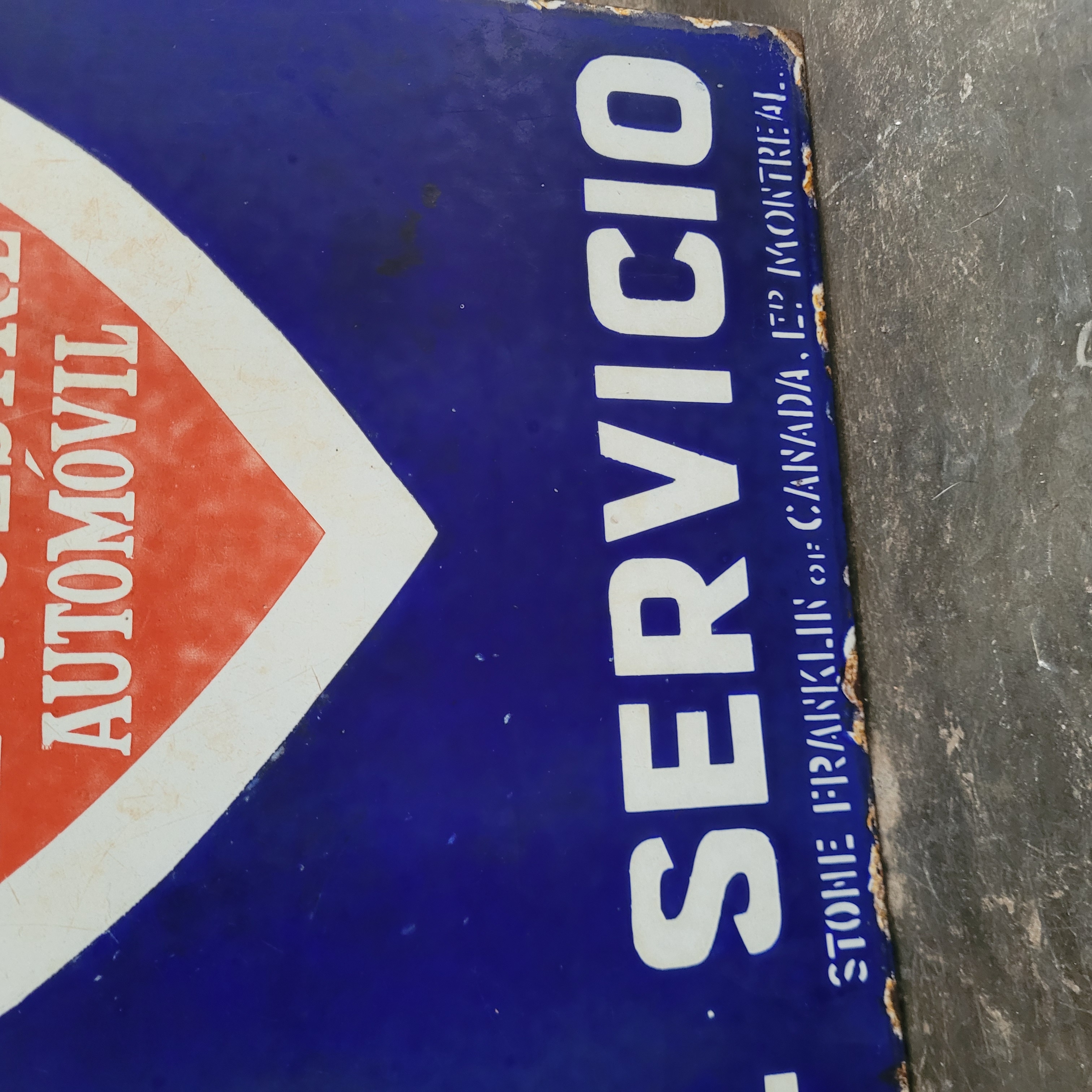 Old Original Enamel Porcelain Hart Sign Double Sided