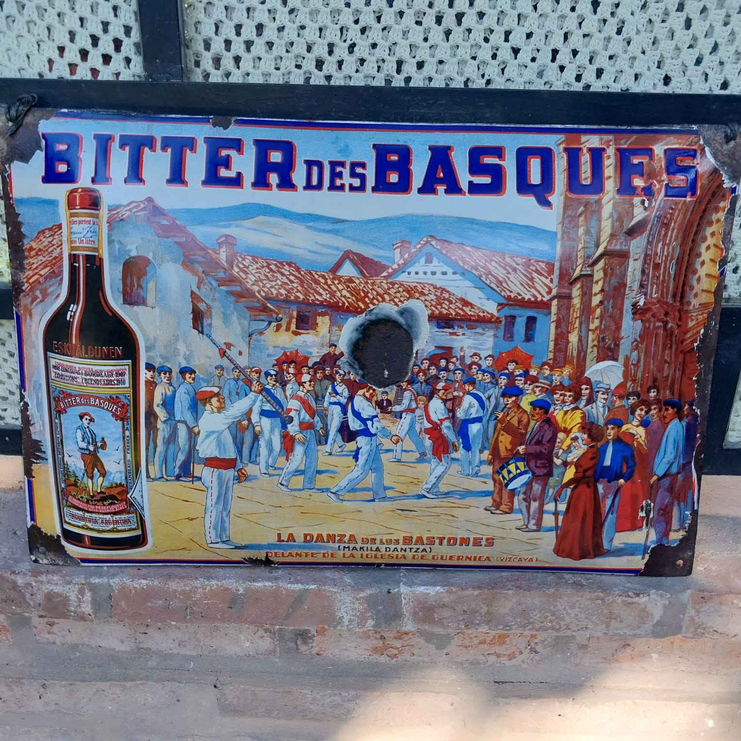 Old Original Enamel Porcelain BITTER DES BASQUES sign