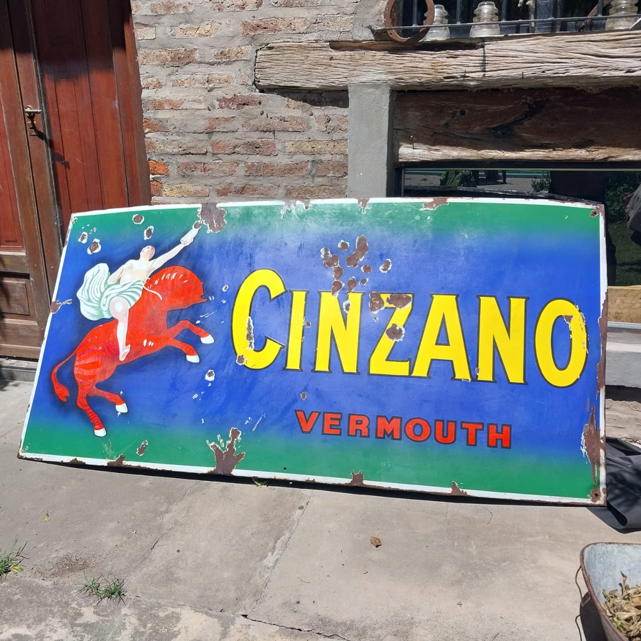 Old Original Enamel CINZANO sign