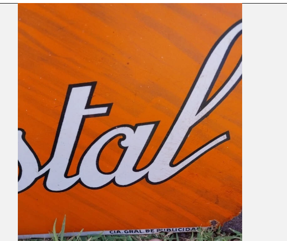 Old Original Enamel Porcelain Quilmes Cristal Sign