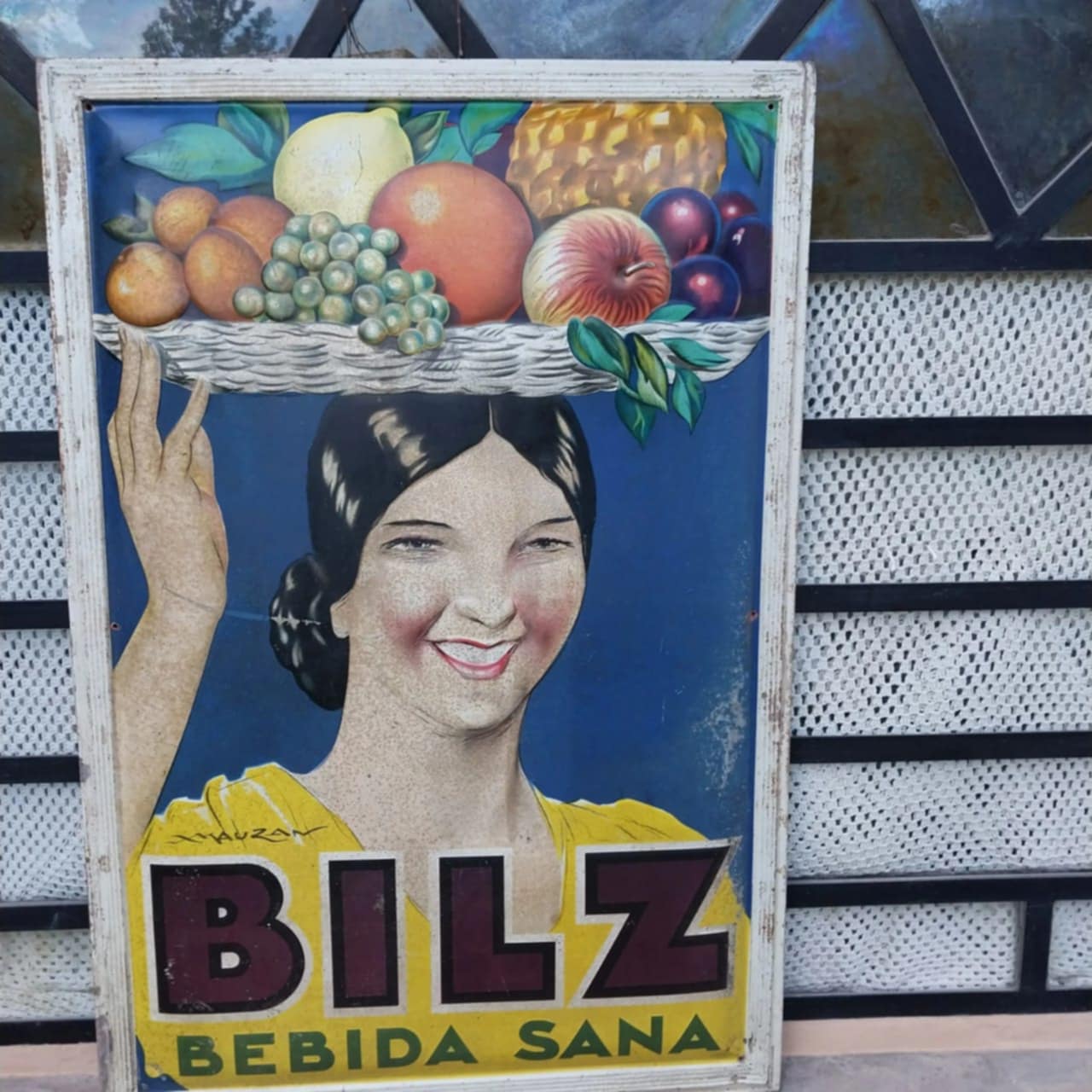 Old Original Lithograph BILZ by Mauzan