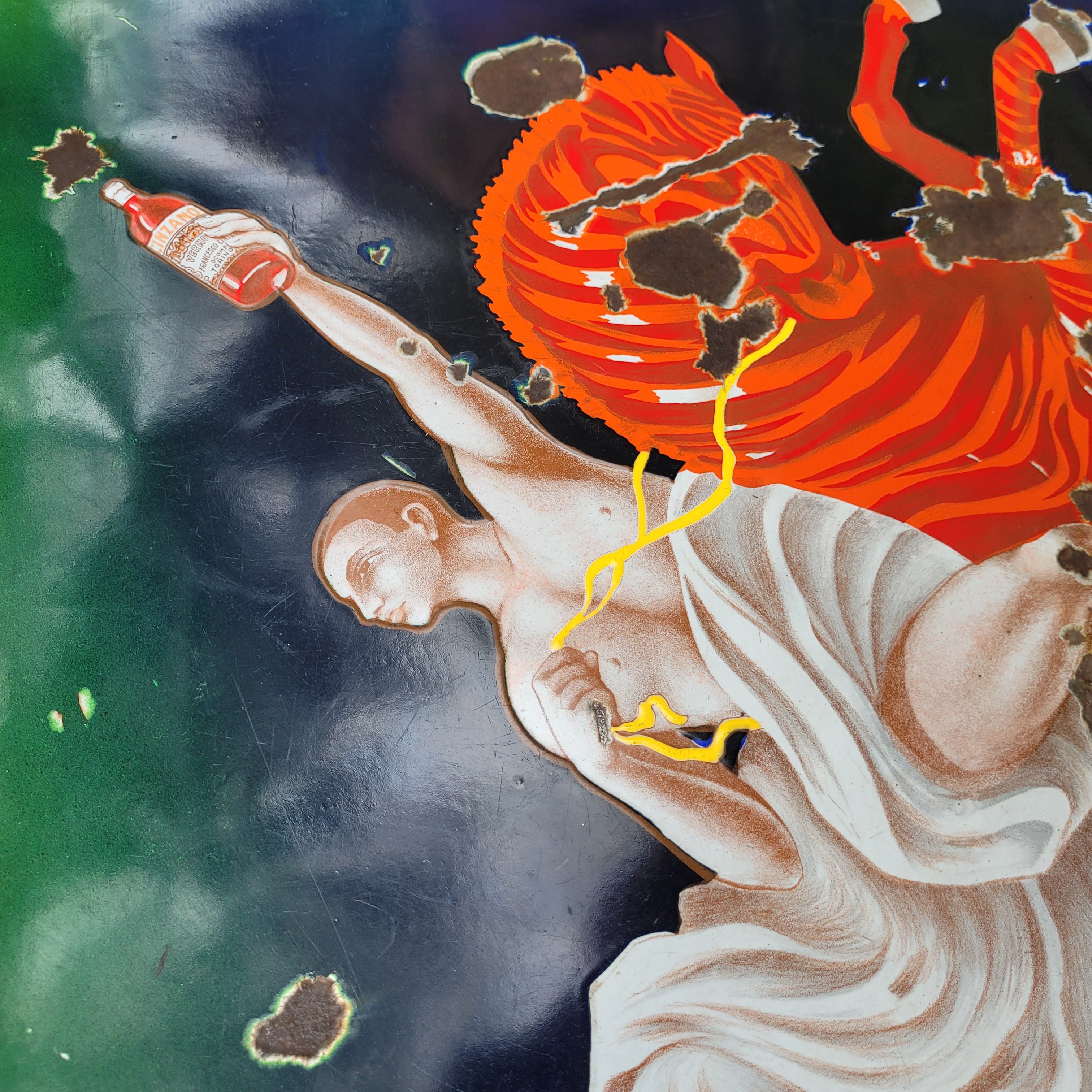 Old Original Enamel Porcelain CINZANO CAPIELLO sign 