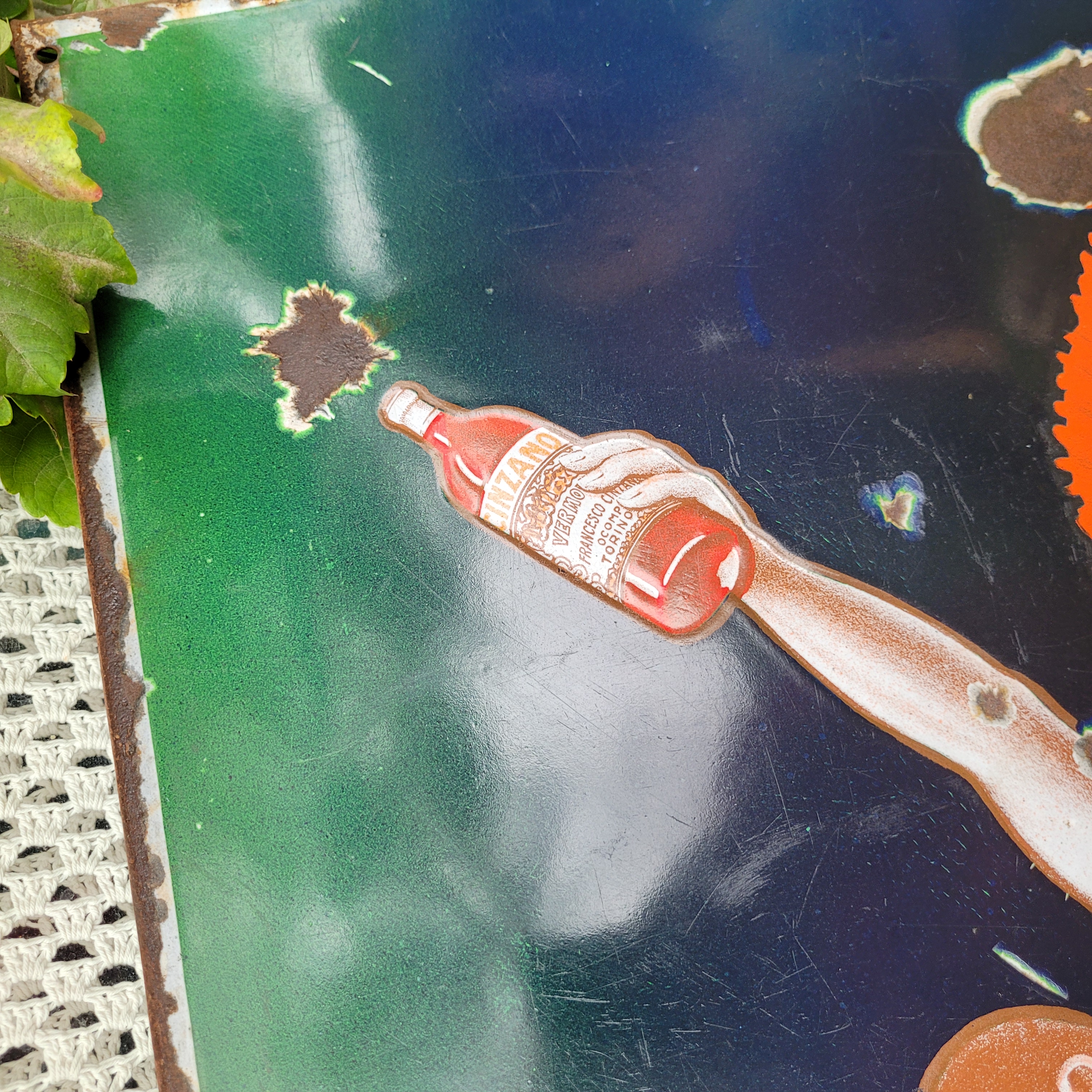 Old Original Enamel Porcelain CINZANO CAPIELLO sign 