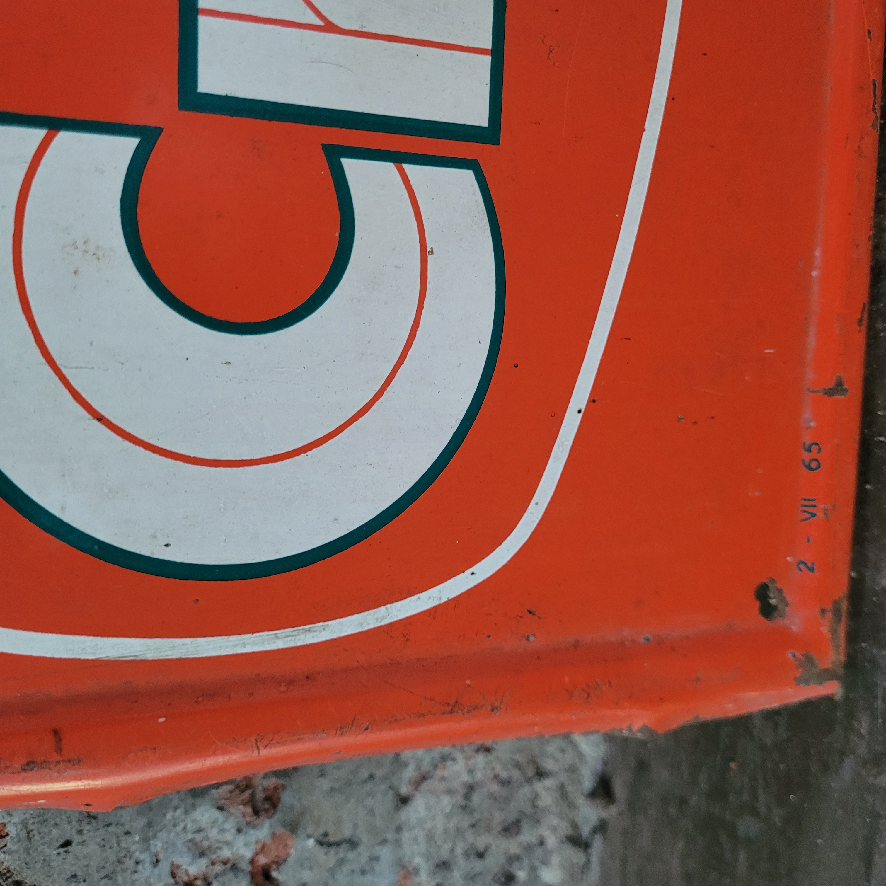 Original Lithography CRUSH ORANGE SODA sign 