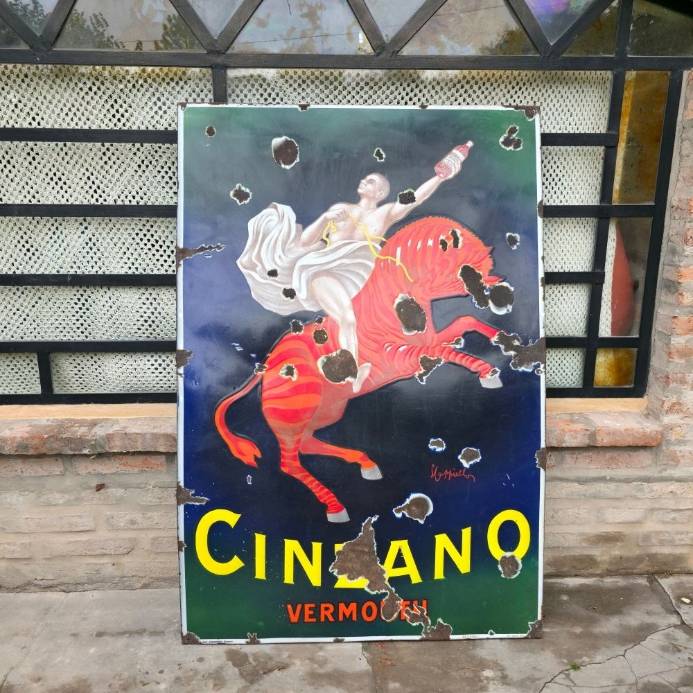 CINZANO CAPIELLO Cartel Enlozado Original!!