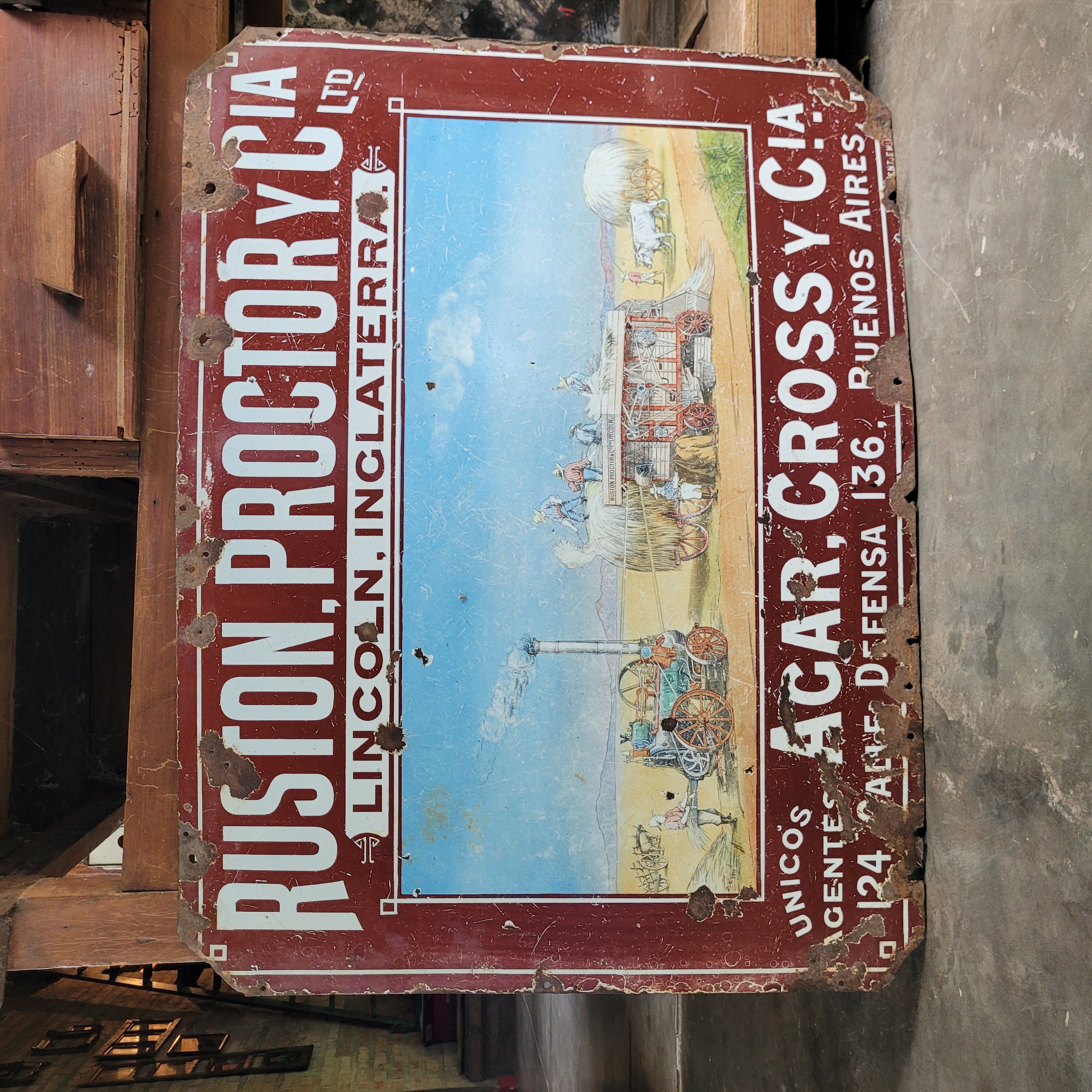 Original Enamel Porcelain RUSTON, PROCTOR & Cia sign