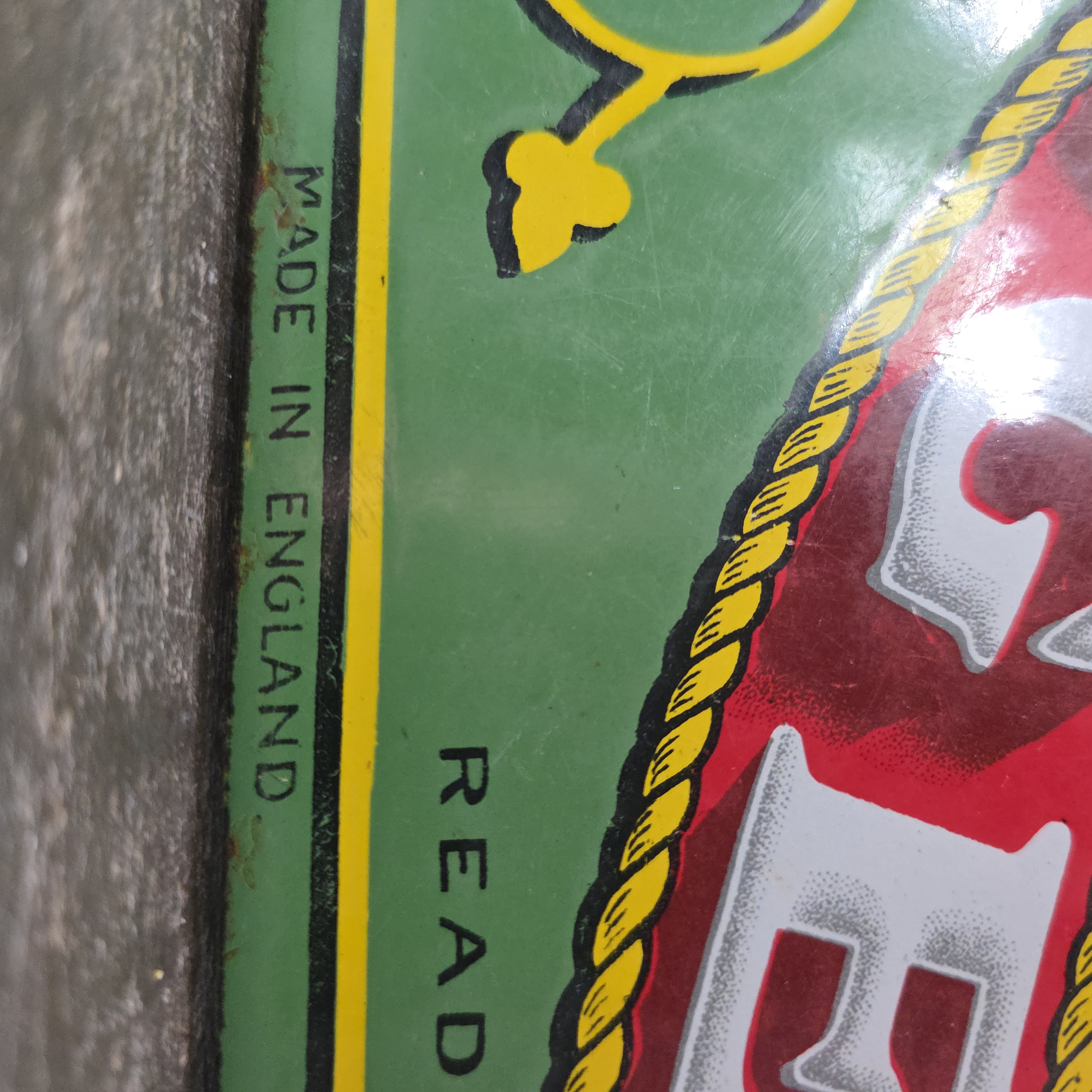 Old Original Enamel Porcelain Huntley & Palmers Ginger Nuts Sign