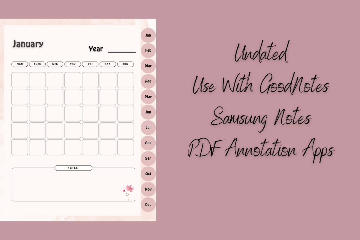 Simple Monthly Planner Template (Canva) with 200 Editable Elements + PNGs