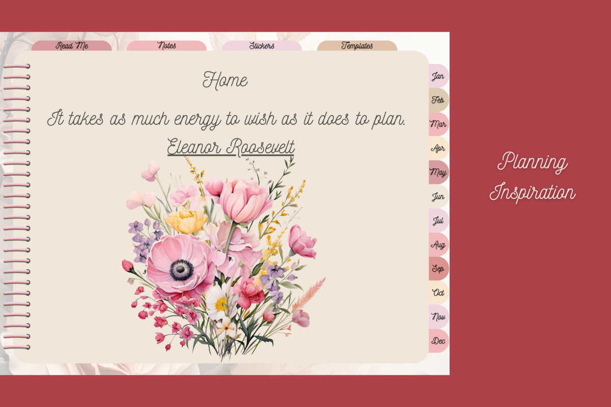 Romantic Florals Undated Planner - Editable Canva Template