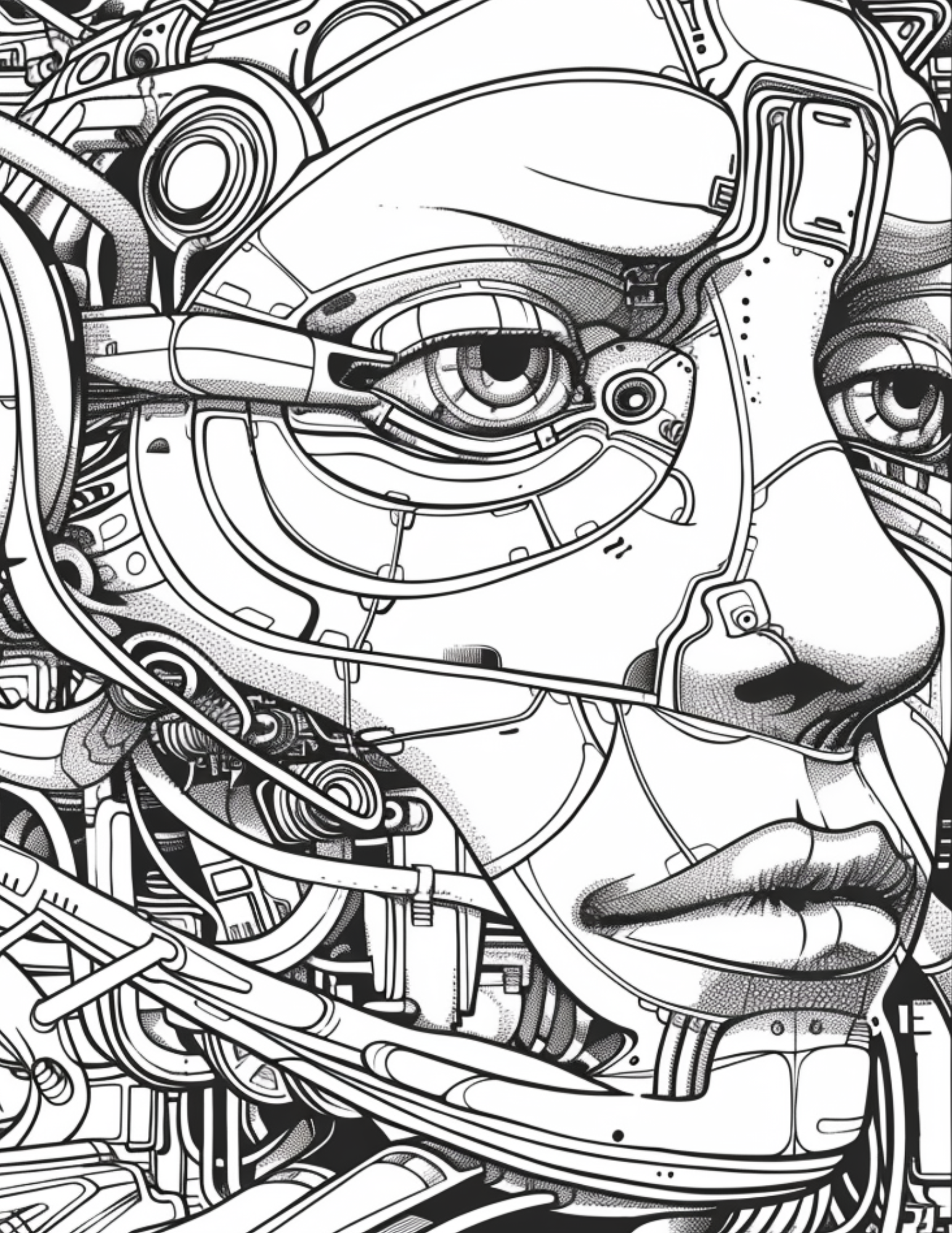 105 Unique Coloring Pages for Creative Expression – Abstract Faces and Surreal Portraits 