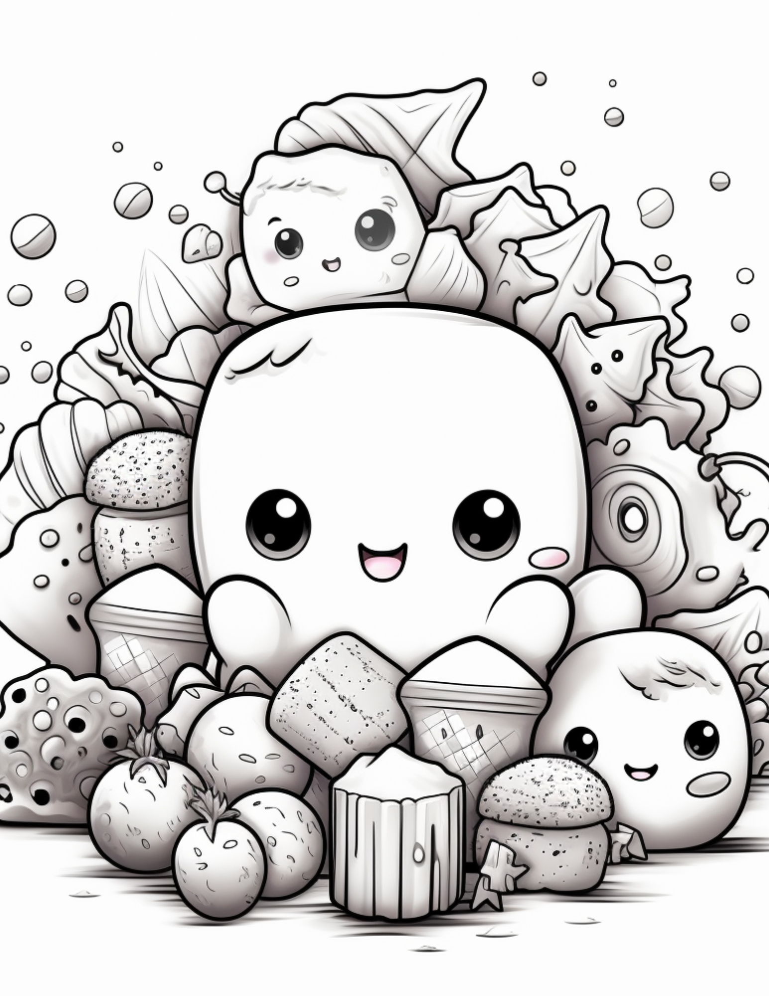 125 Mochi Cute Coloring Pages for Relaxation and Fun