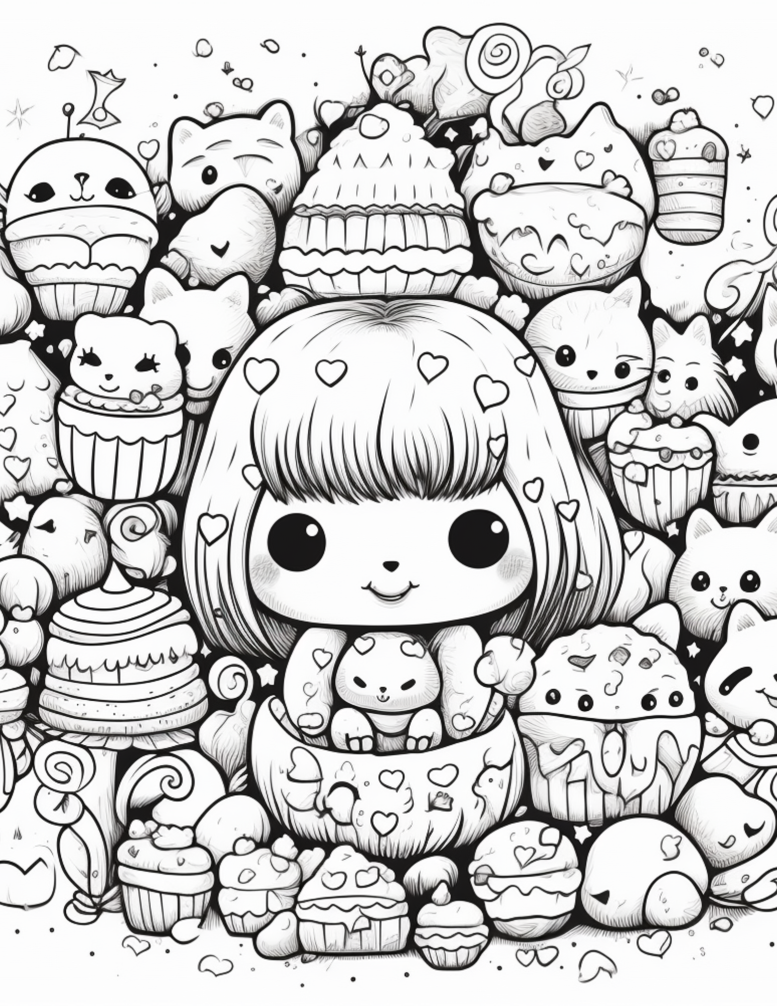 40 Kawaii Mochi Cute Doodle Coloring Pages: Adorable and Fun for All Ages!