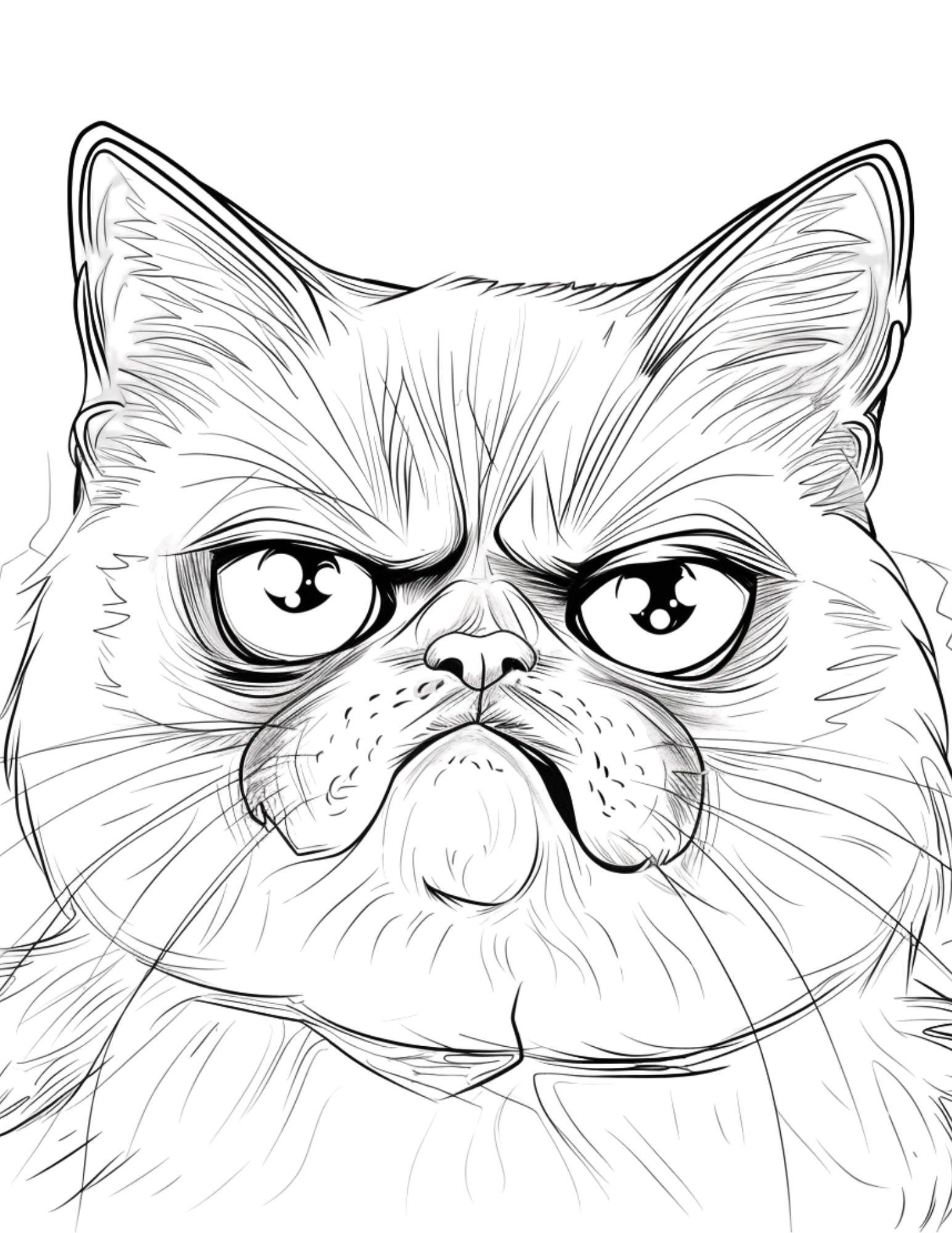Grumpy Cats Coloring Pages - 60 Unique and Hilarious Designs for Cat Lovers!