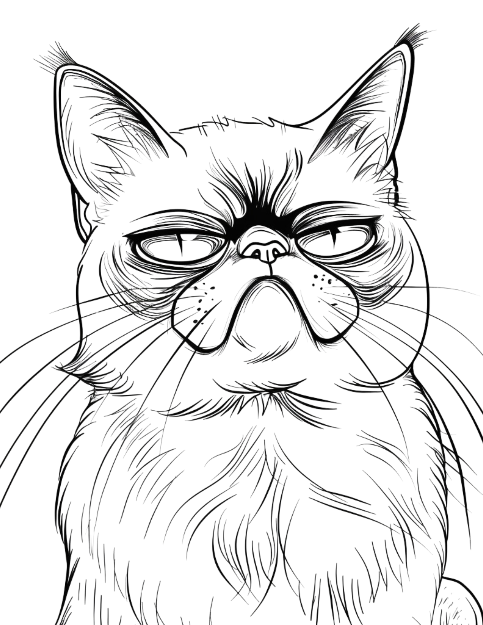 Grumpy Cats Coloring Pages - 60 Unique and Hilarious Designs for Cat Lovers!