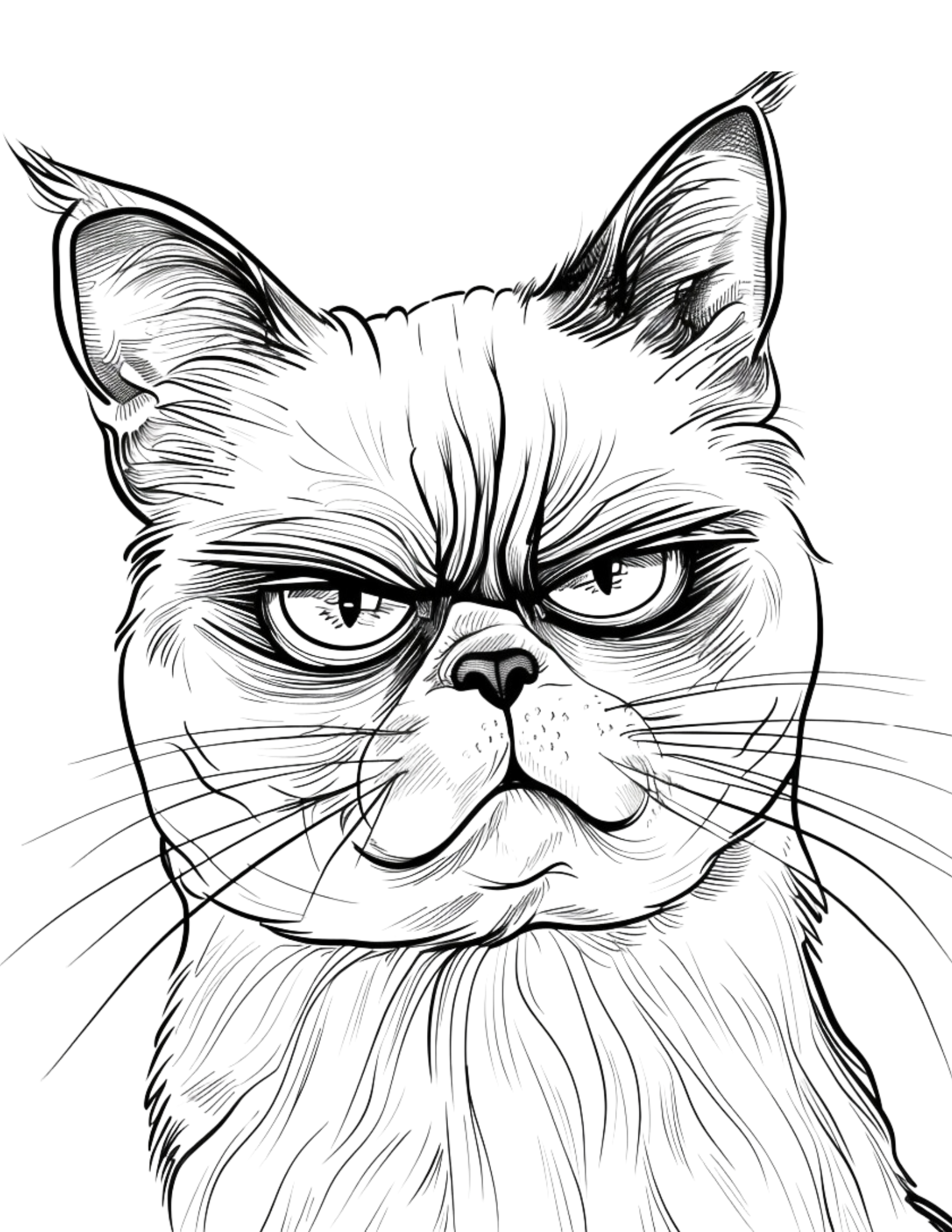 Grumpy Cats Coloring Pages - 60 Unique and Hilarious Designs for Cat Lovers!