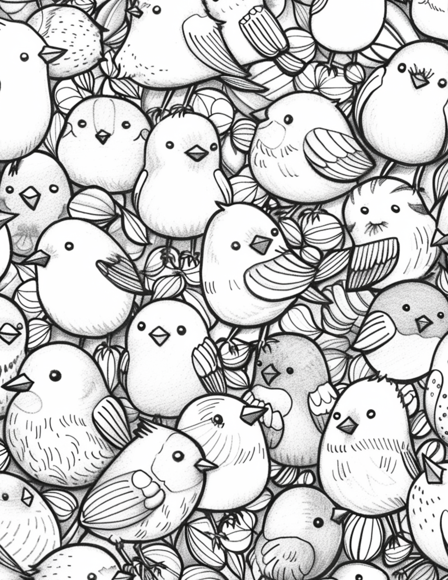 Imperfect Flowers and Birds Coloring Pages – A Charming Collection of Nature’s Beauty
