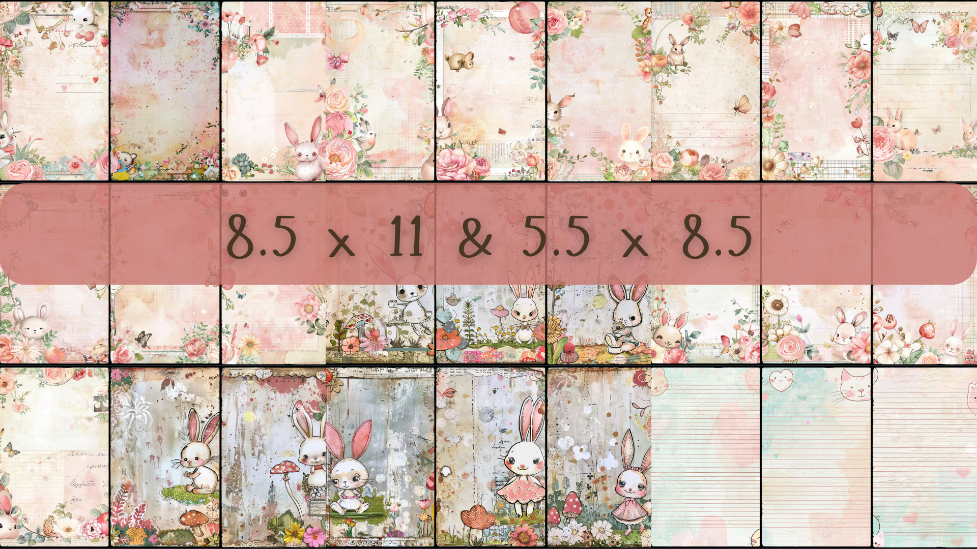 Sweet Bean Journal Pages - 75 Cute & Quirky Junk Journal Pages for Digital Download - Storybook Style in Soft Colors for Creative Writing, Art Journals, Scrapbooking, and Stationery Gifts