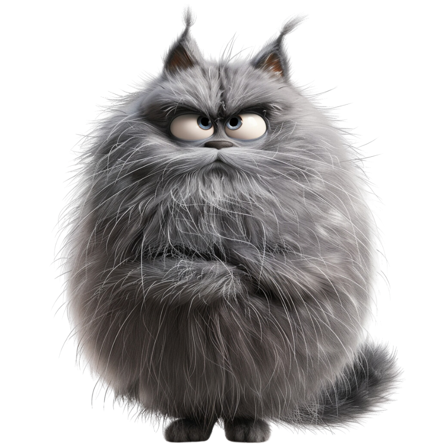 Puffy Cat PNGs - Set of 52 High-Resolution Clipart Images | Instant Download