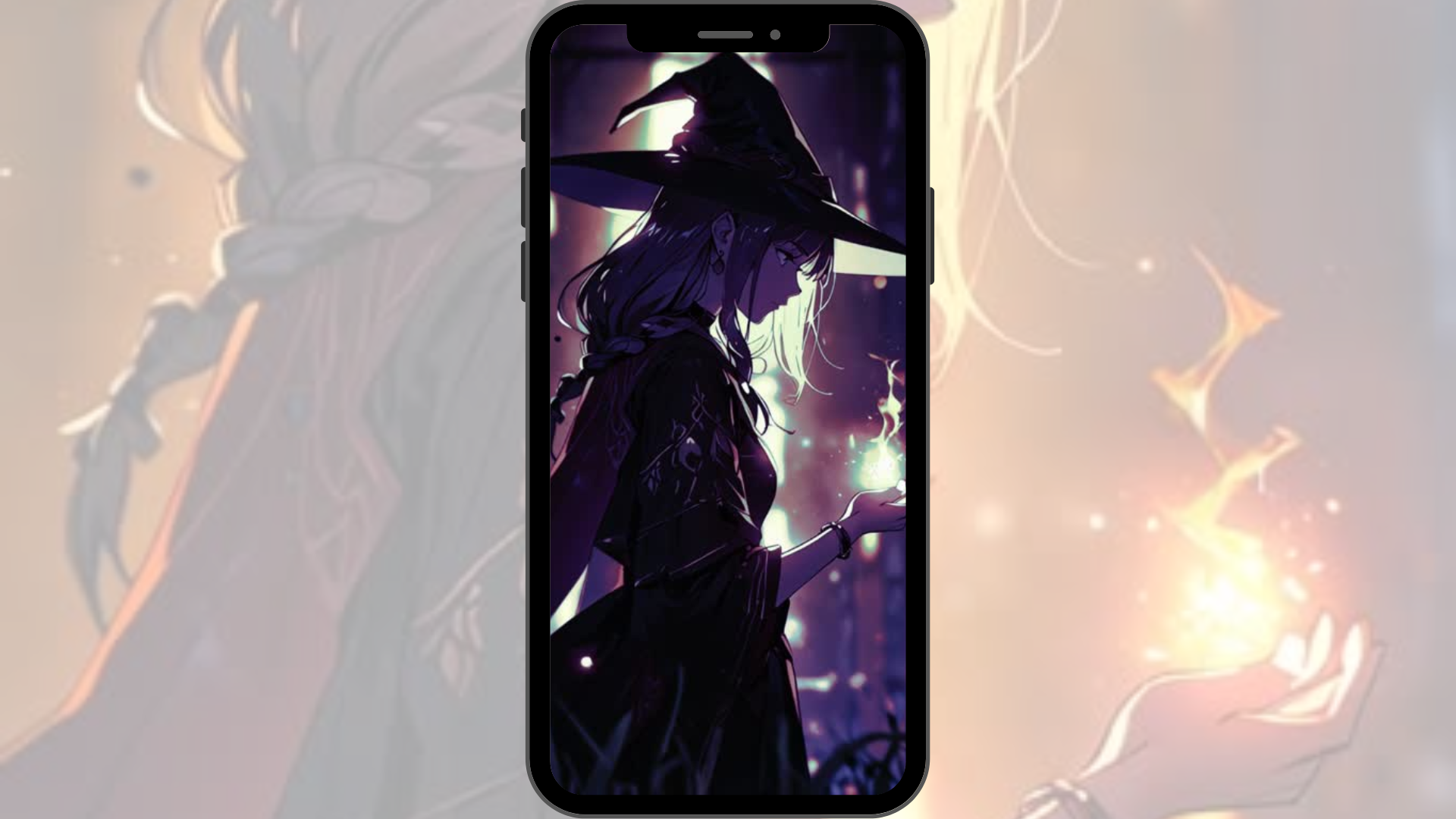 Witch Light Mobile Animated Backgrounds - Set of 4 Mystical Witch-Themed Phone Wallpapers