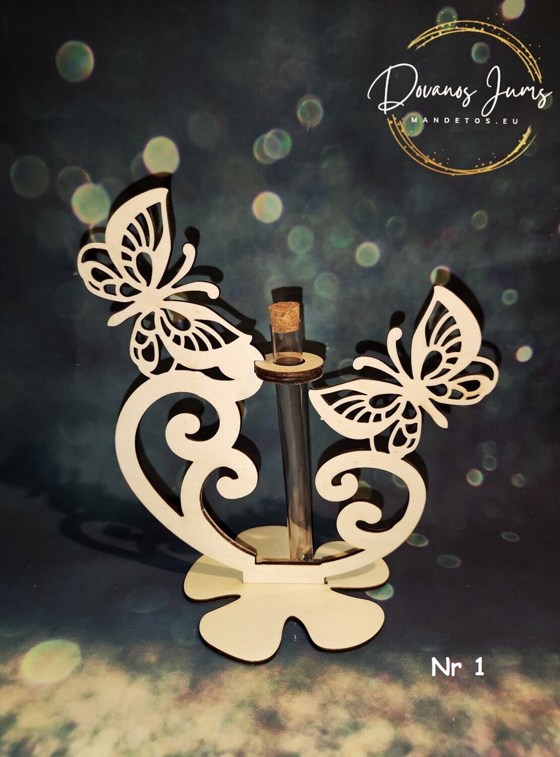 Medinė gėlių vaza su kolbele