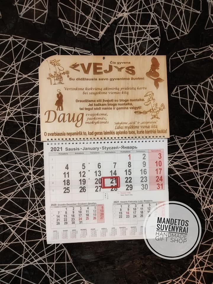 2026 metų kalendorius - Čia gyvena žvejys