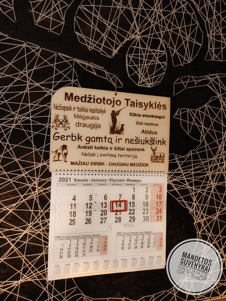 2026 metų kalendorius Medžiotojui