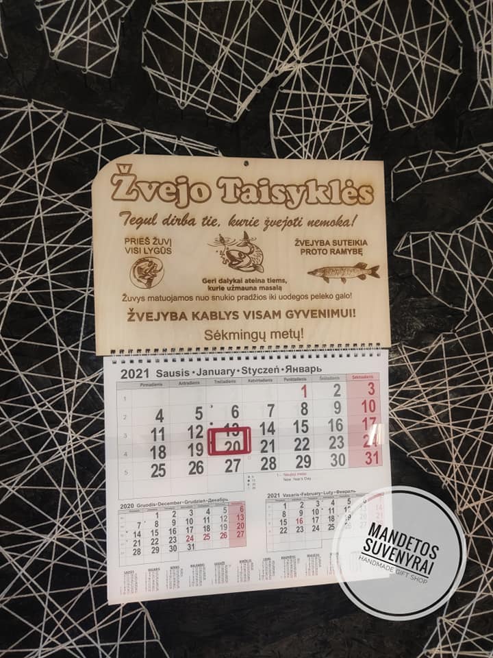 2026 metų kalendorius žvejui