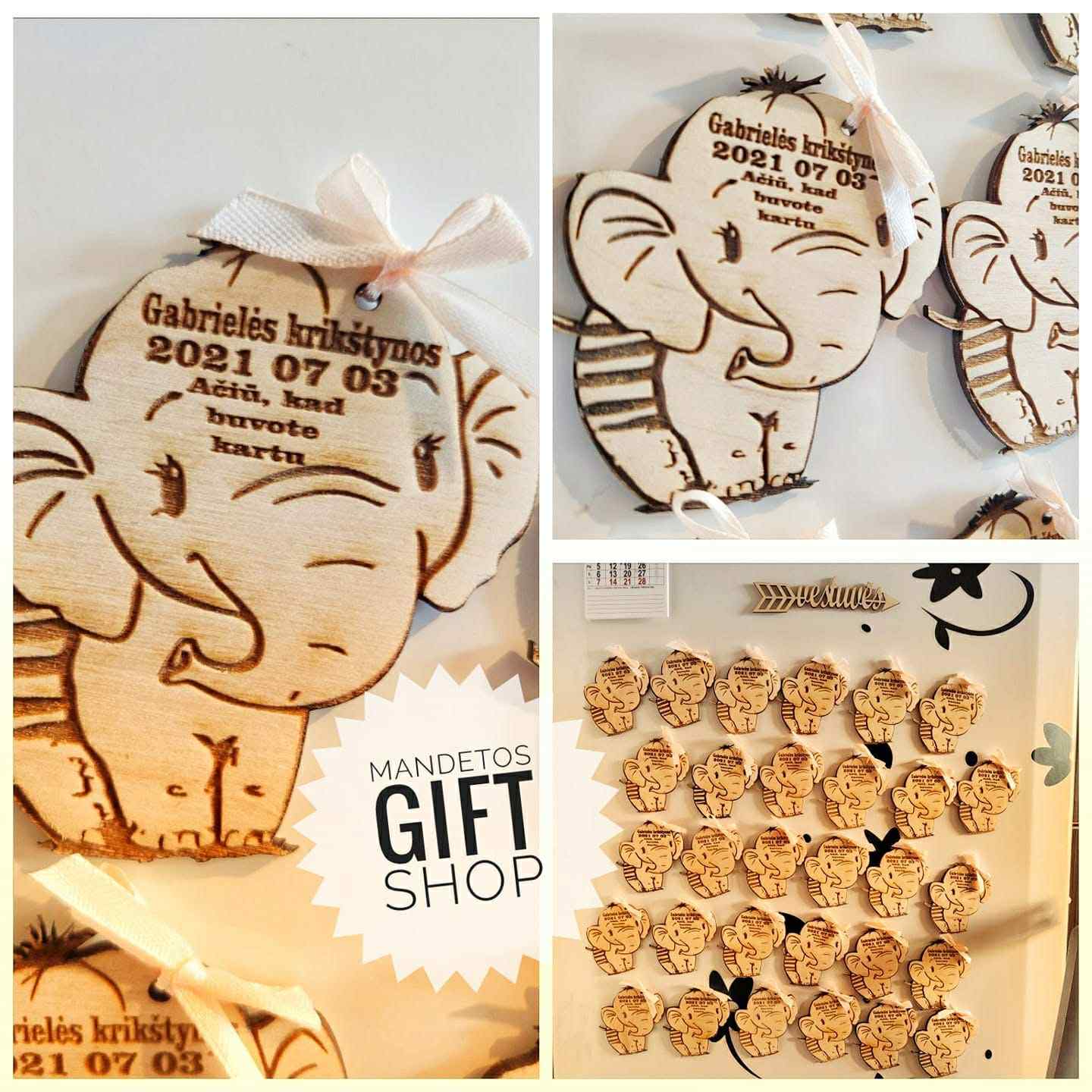 Magnetai krikštynoms "Drambliukas"