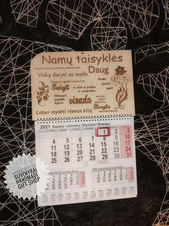 2026 metų kalendorius Namų taisyklės