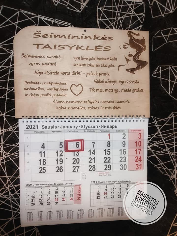 2026 metų kalendorius - Šeimininkė