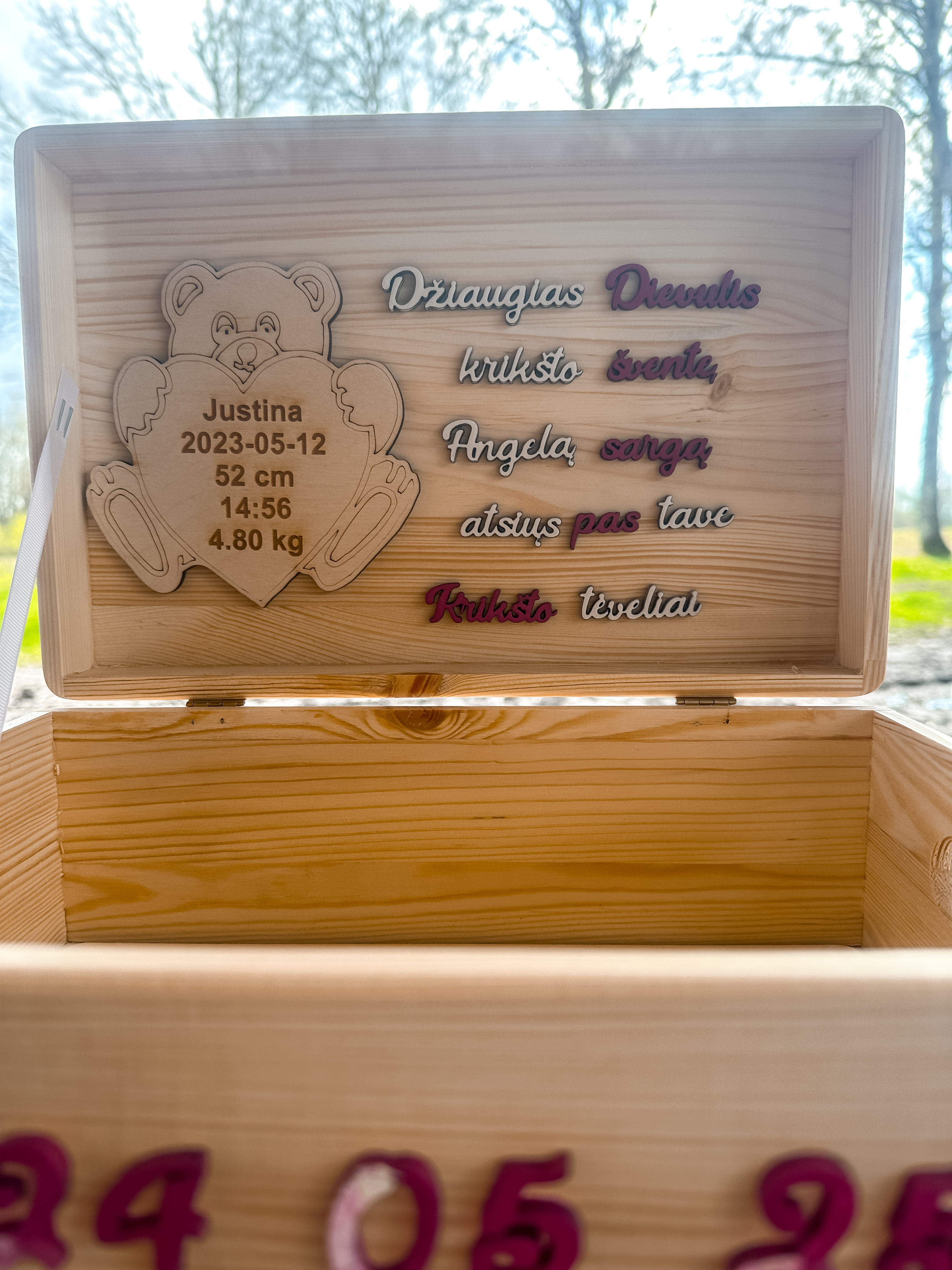 Krikštynų prisiminimų dėžutė