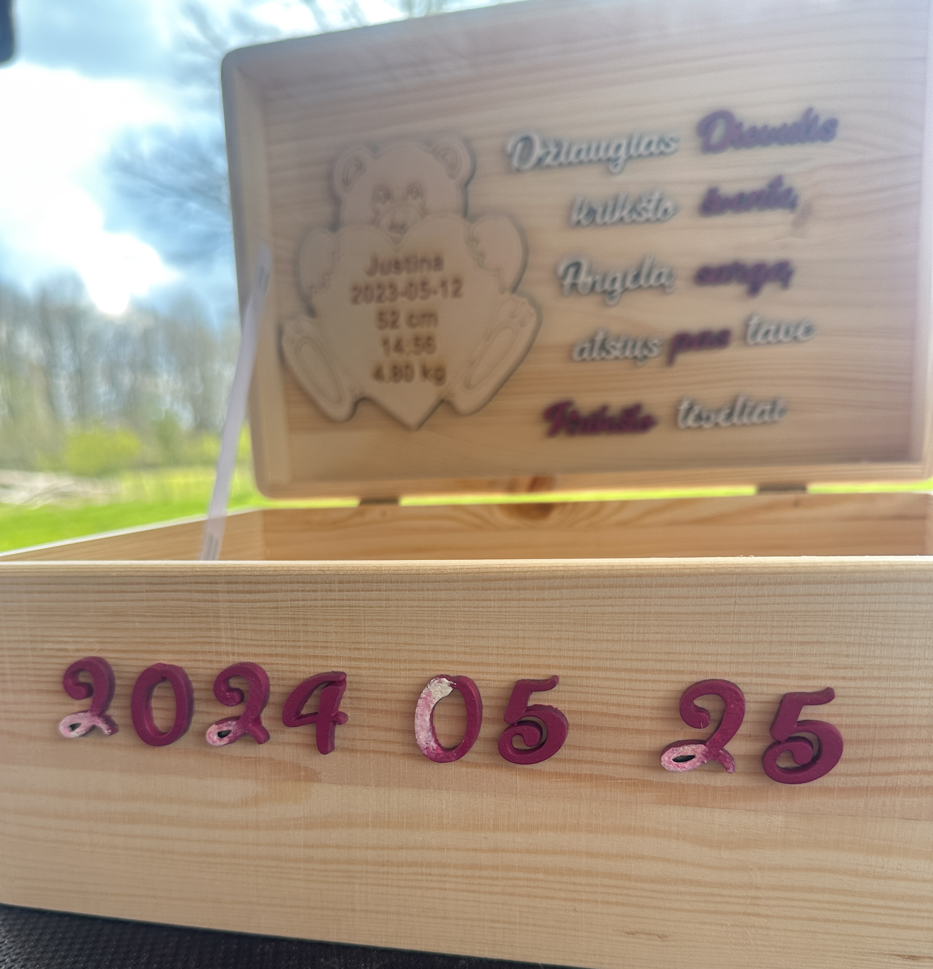 Krikštynų prisiminimų dėžutė