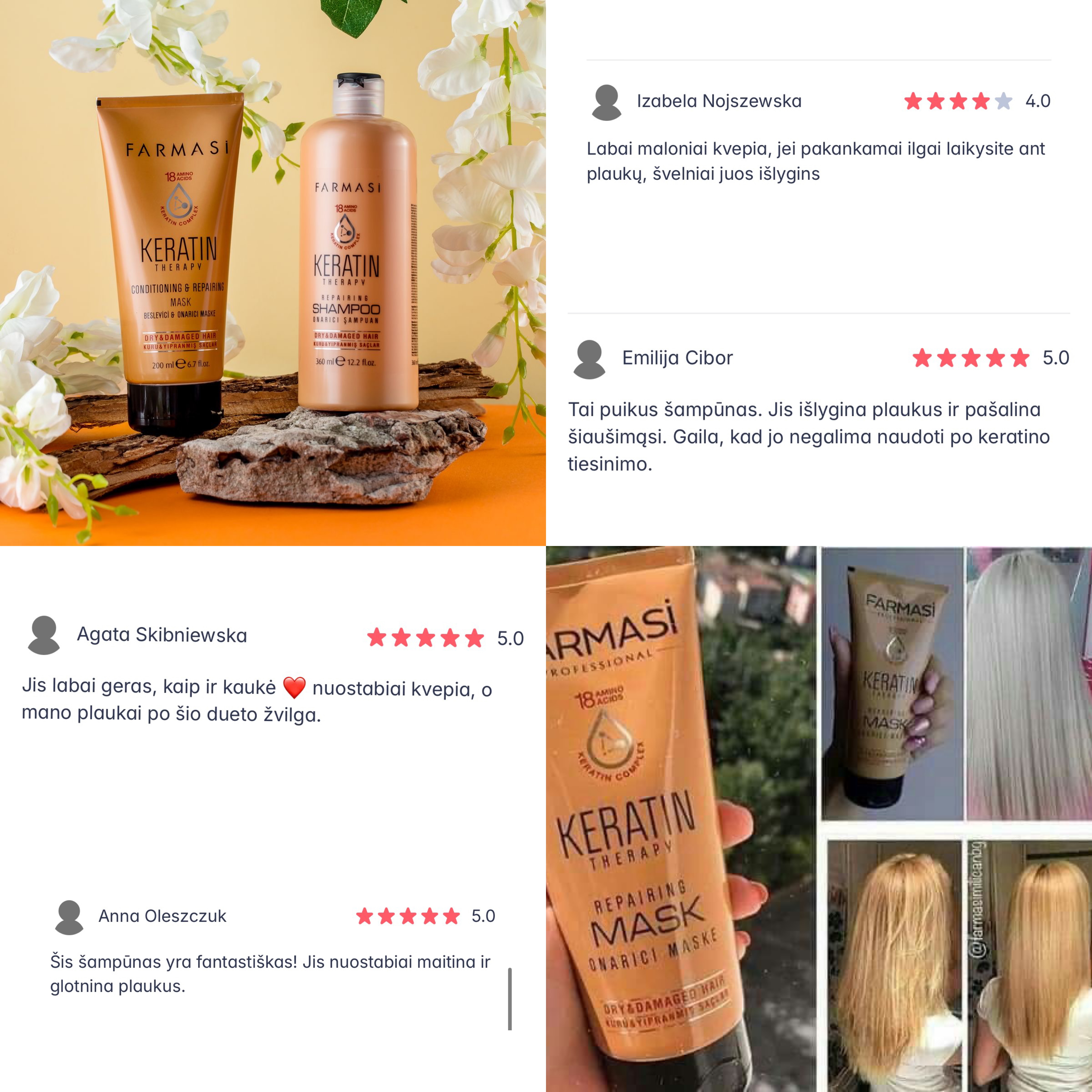 Plaukų priežiūros rinkinys su keratinu