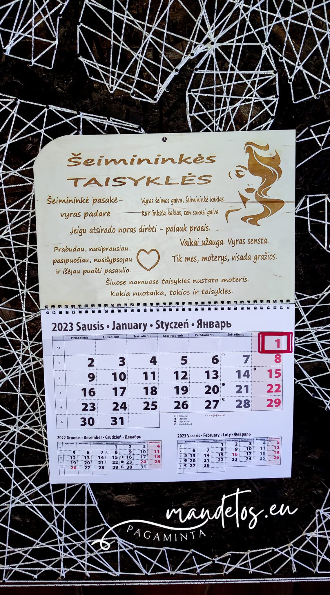 2026 metų kalendorius - Šeimininkė