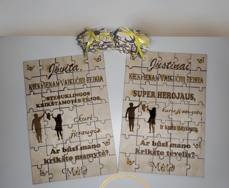 Kvietimas tapti krikšto tėvais "Dėlionė"